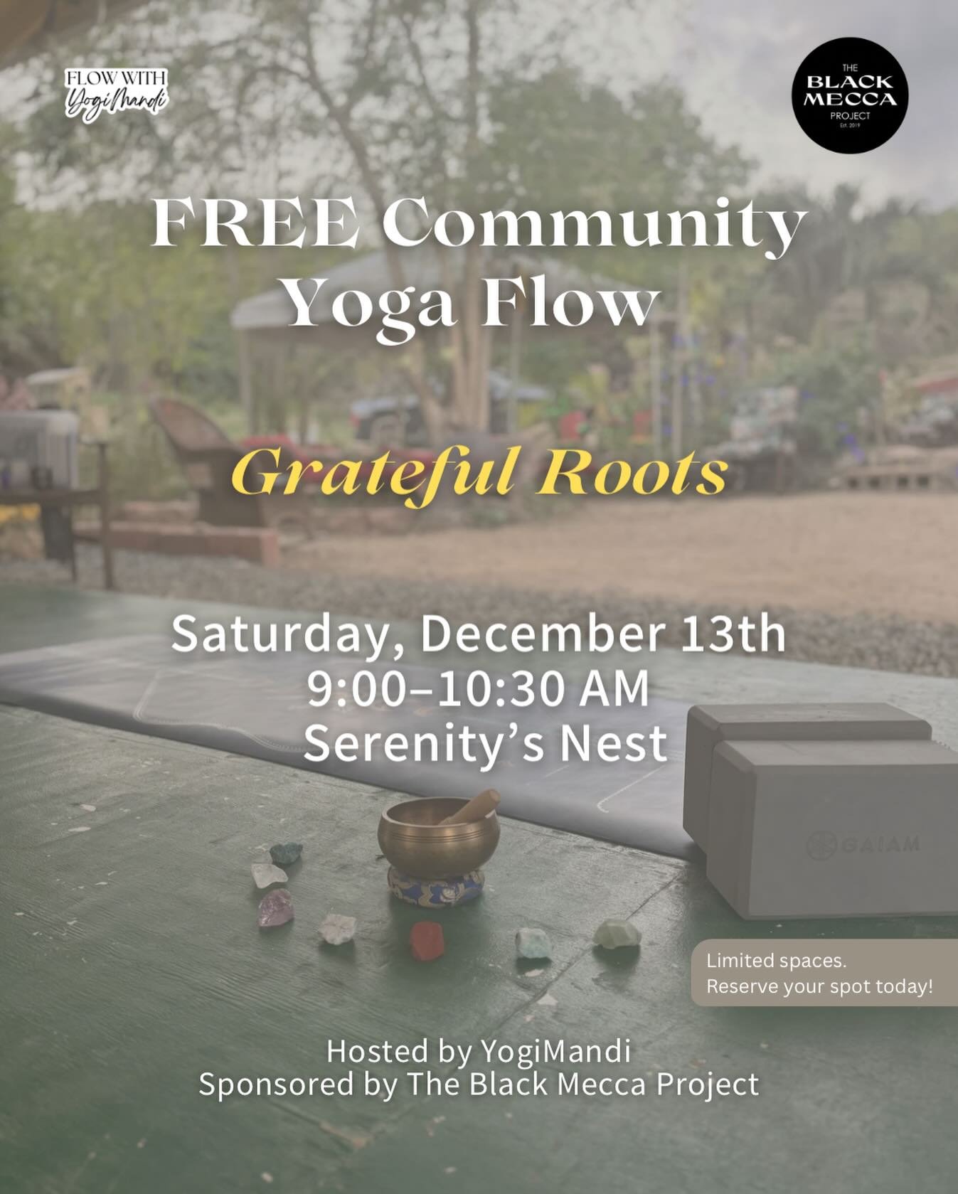 Join us this Saturday, for a FREE community yoga session filled with grounding movement, deep breath, and gratitude for our island, our people, and all that connects us.

From 9-10:30 am at Serenity&rsquo;s Nest, we&rsquo;ll flow and then enjoy fresh