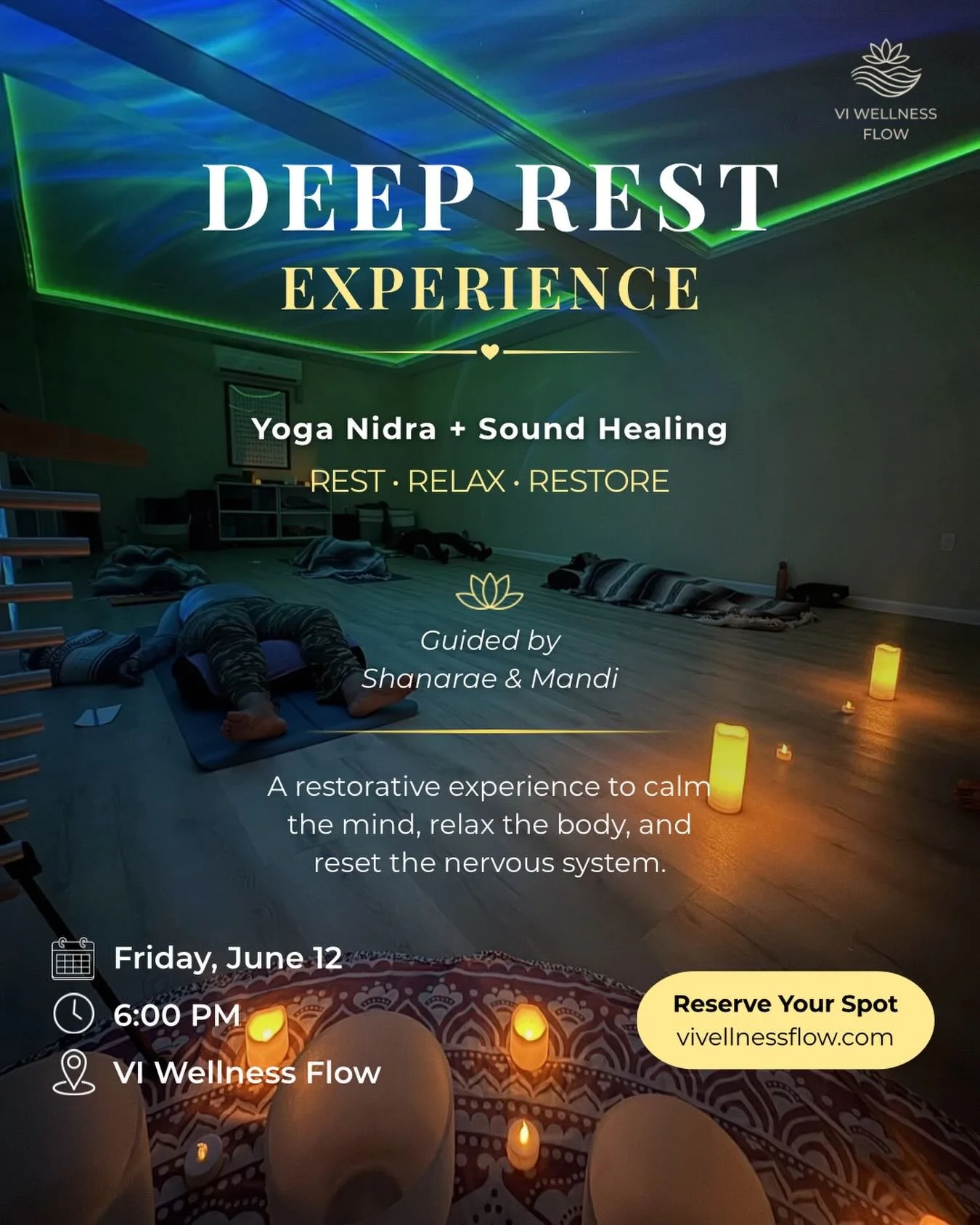 As we move into a new season, we invite you to slow down, soften, and rest.💫

Join us for a peaceful evening of mindful rest, sound healing, and intentional reset to nourish the mind, body, and spirit.

This experience is designed to help you pause 