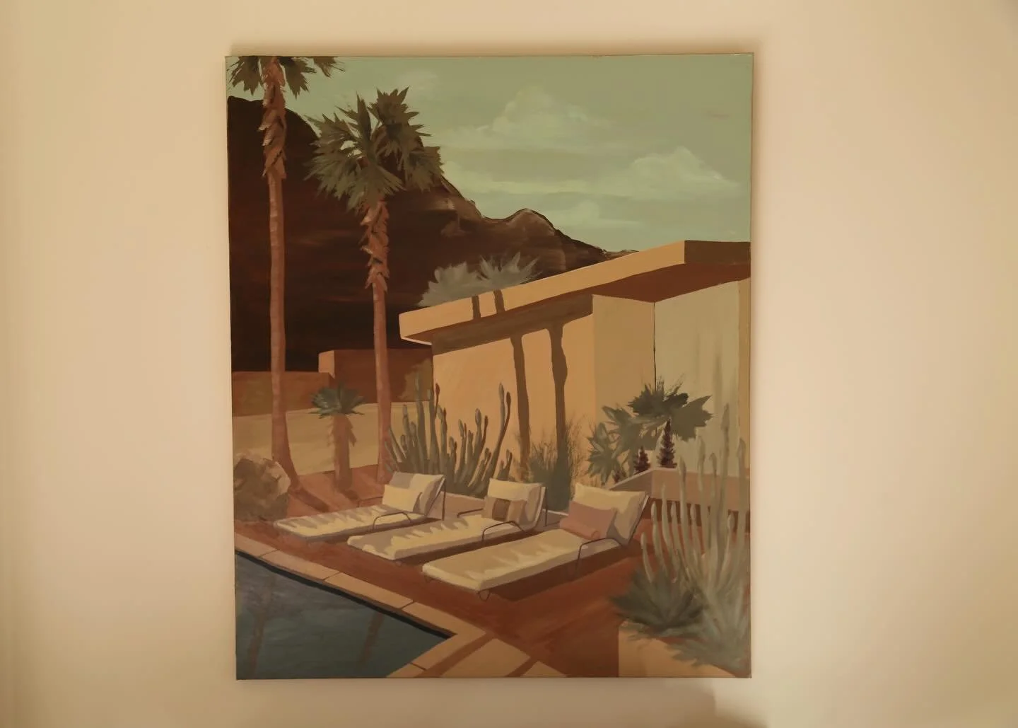 🌴 ⛰️ We have some new artworks hitting the website today! 🌴⛰️Including prints of our new &lsquo;Mountain Retreat&rsquo; painting, painted by Fi Brown in her Essex Studio. 

#artwork #prints #painting