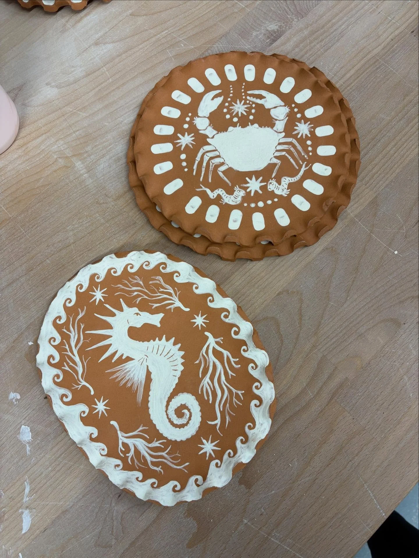 Some behind the scenes shots of the making of our latest Fruits de Mer collection! All artworks now available on our website 🩵🦀