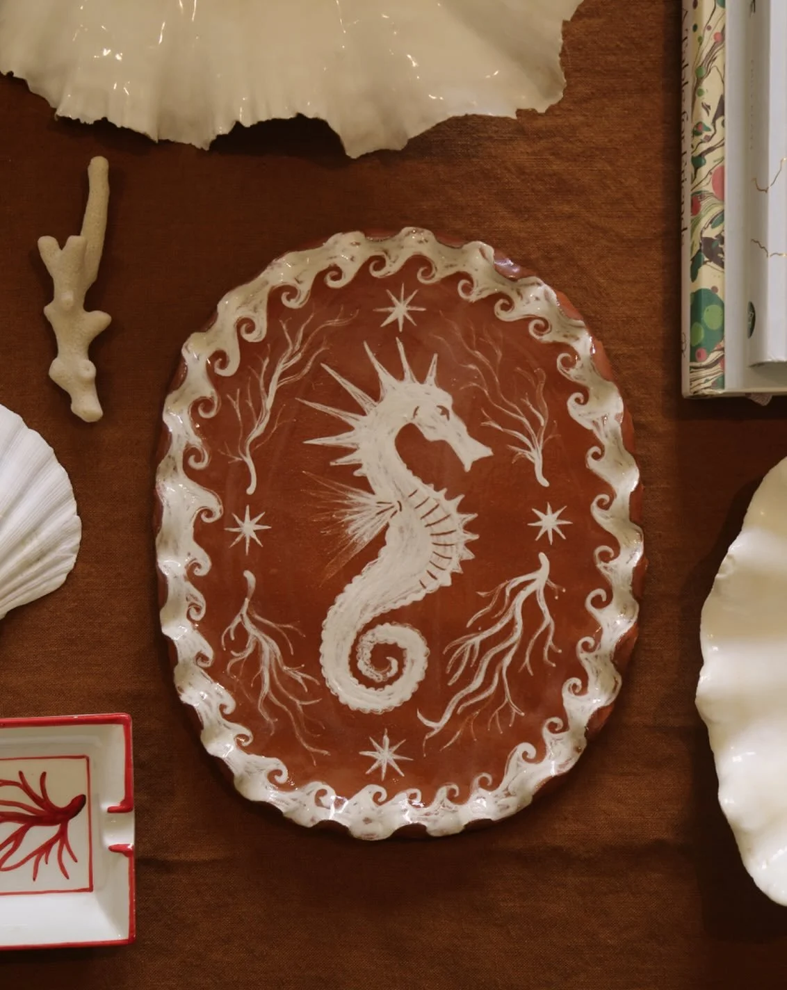 Add a touch of nauticle magic to your walls this spring! Our hand made wall plates are one of a kind artworks designed to be handed down through the generations! 🦀🤎🦞