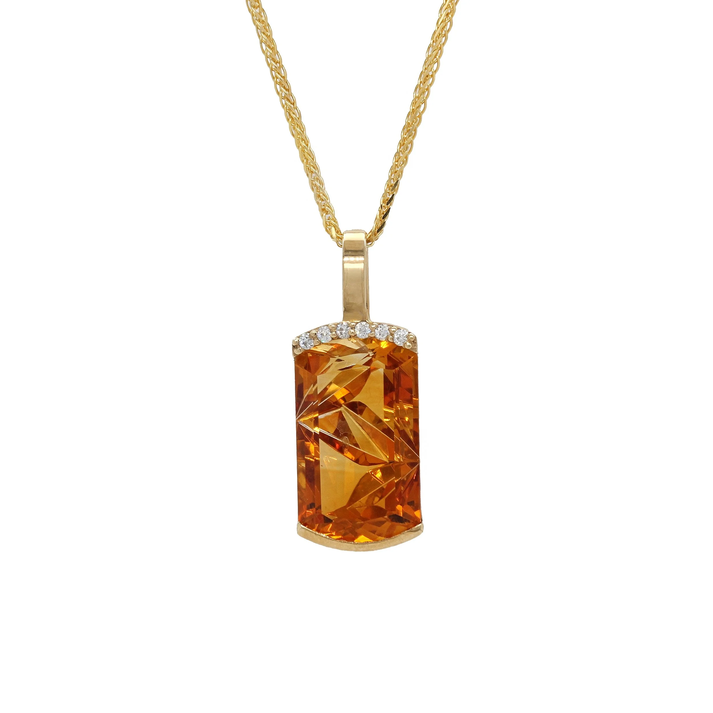 One-of-a-Kind Alexander Kreis Cut Citrine Necklace