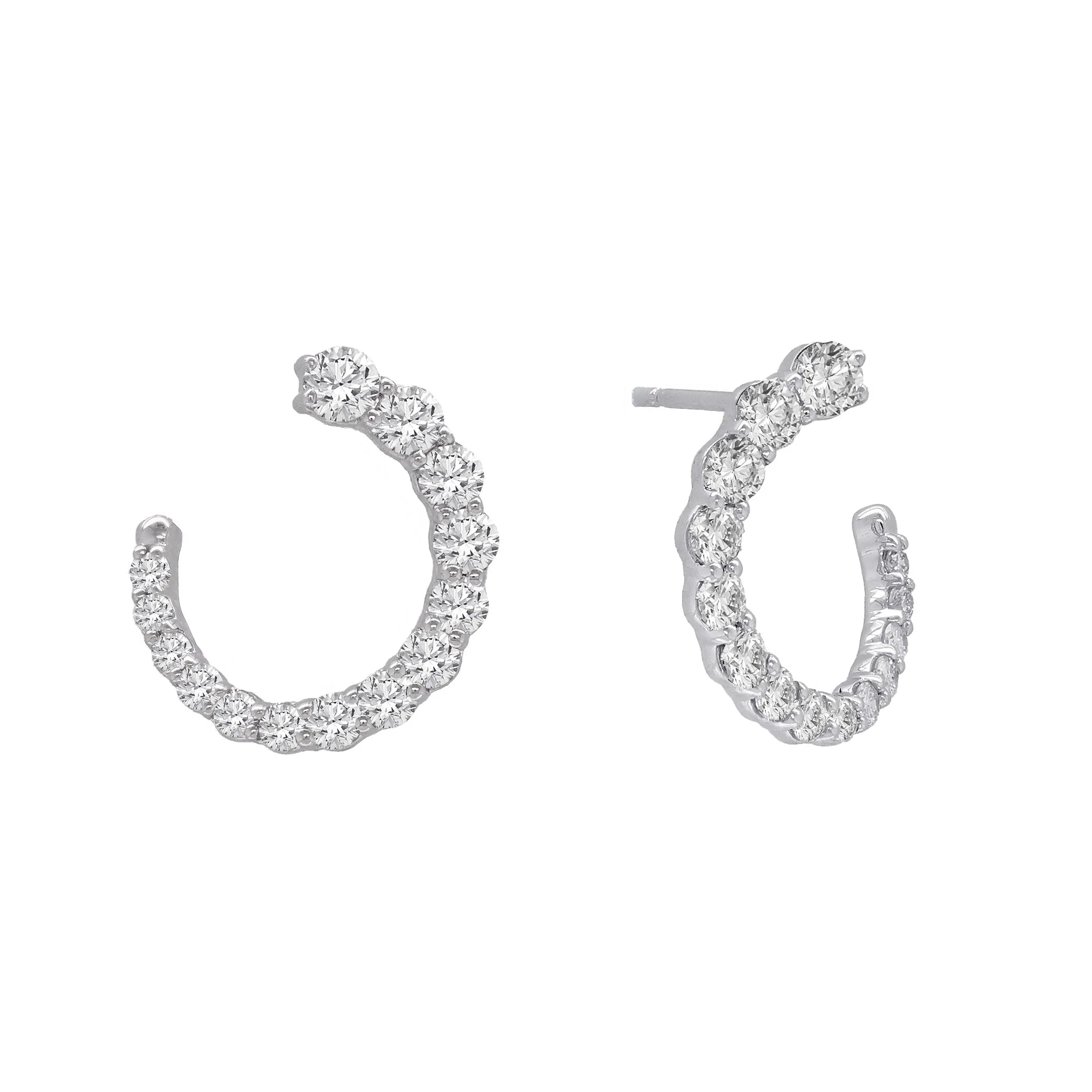 Graduating Diamond Spiral Earrings