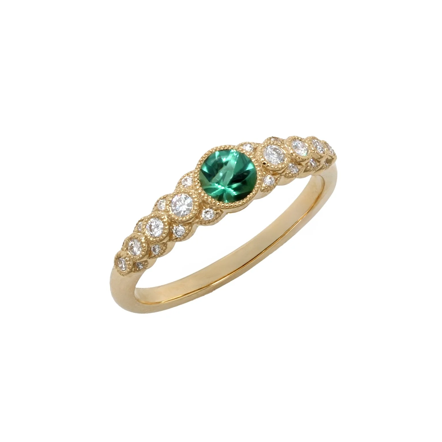 Bufftop Green Tourmaline Ring