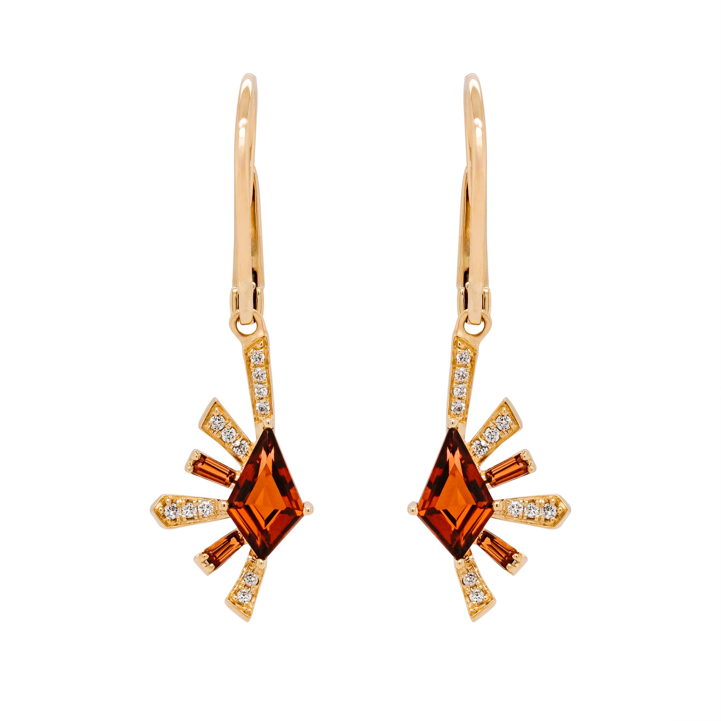 Garnet Open Flower Earrings