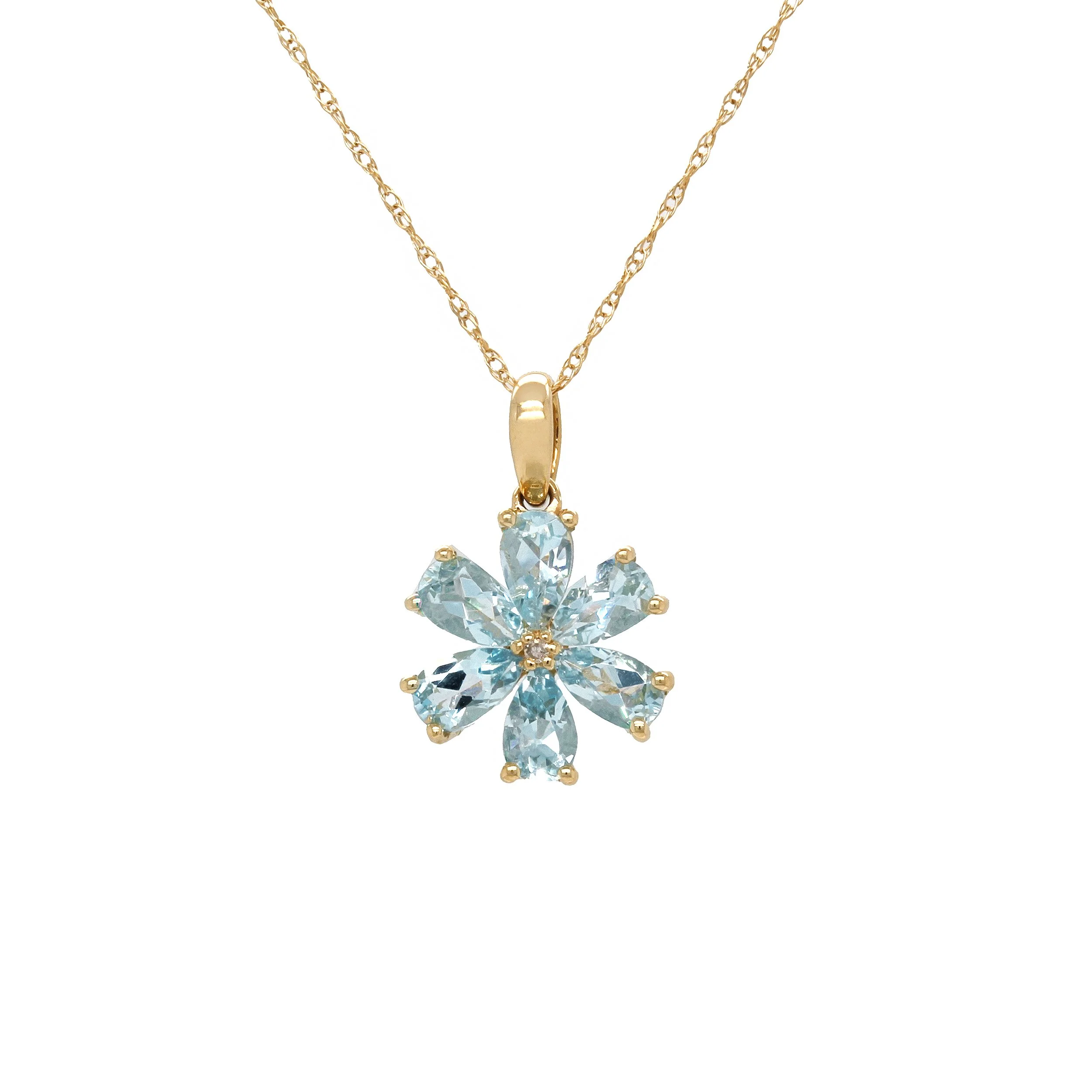 Aquamarine Flower Pendant
