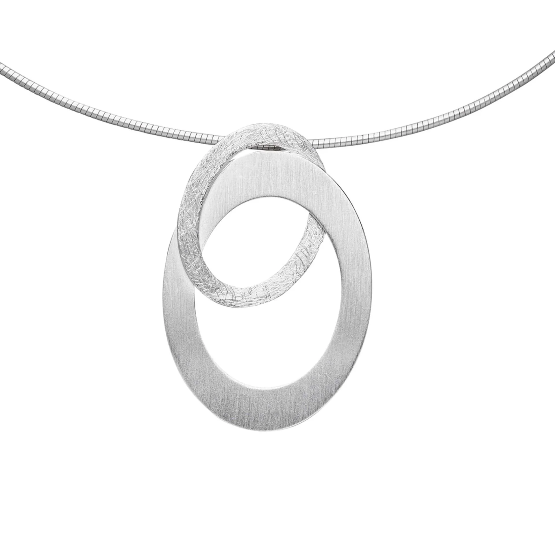 Double Oval Large Sterling Silver Pendant