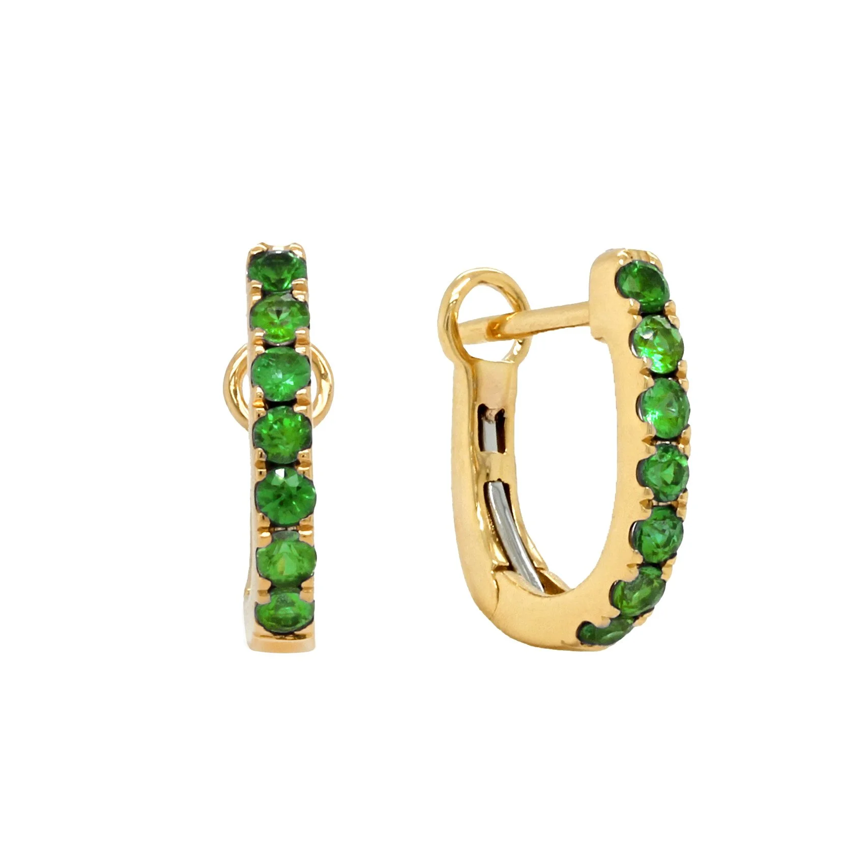 Tsavorite Garnet Huggie Earrings