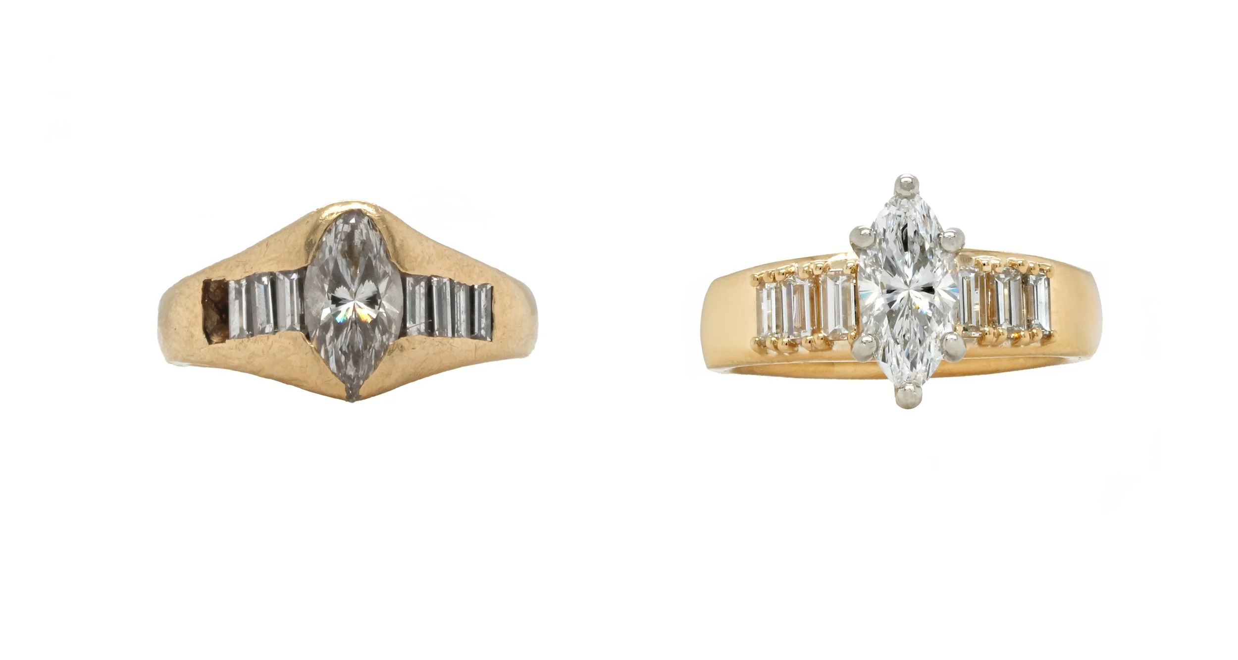 The client wanted us to give her center diamond more light and presence without changing the heart of her original design. She loved her ring, it just needed to feel brighter and a bit more impactful.

We refined the setting to open it up and let the