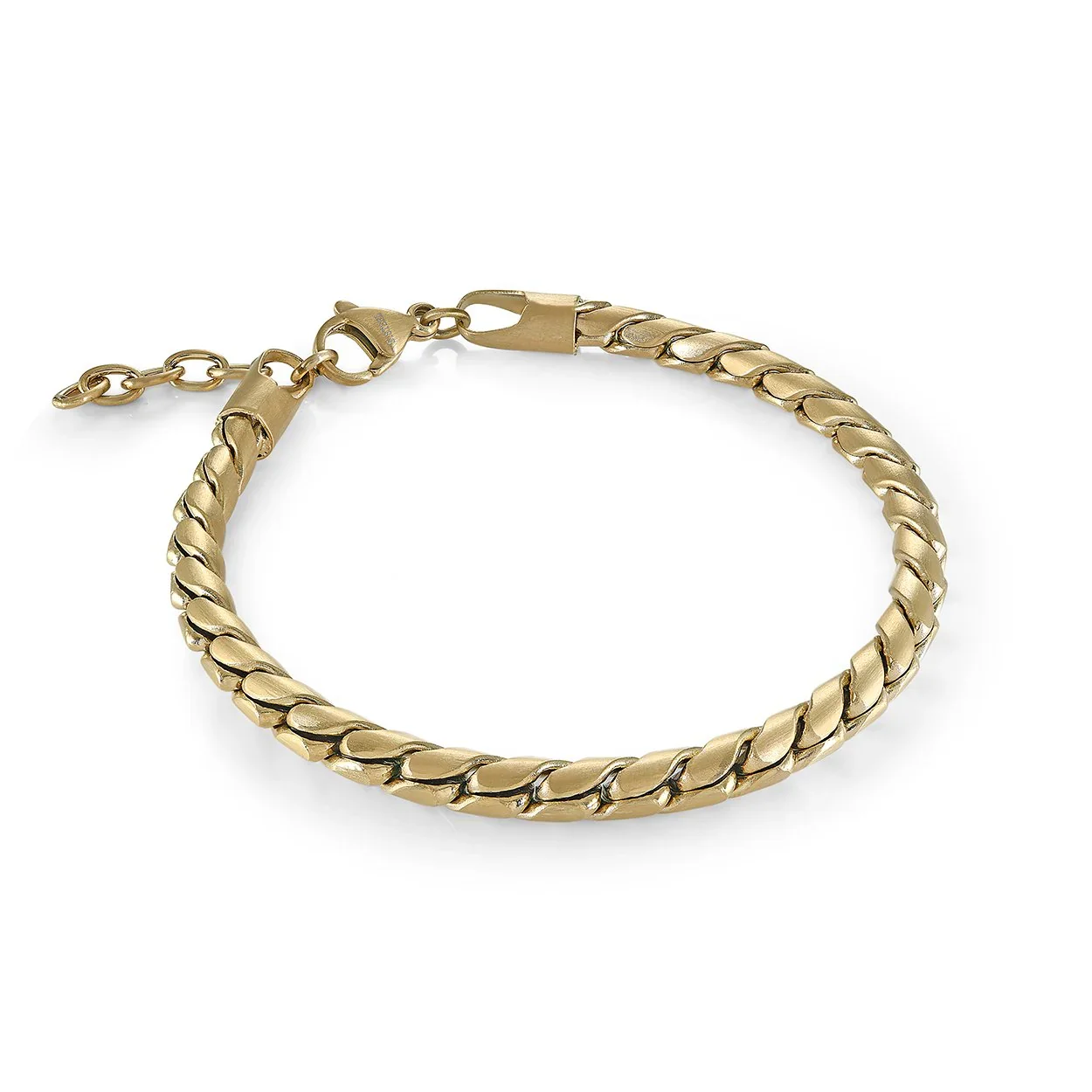 Matte Gold Tone Twist Box Link Bracelet