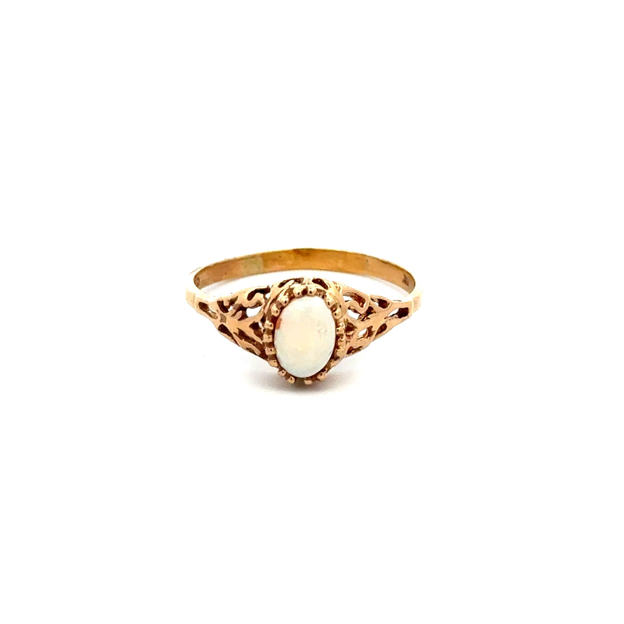 Oval Opal Filigree Ring