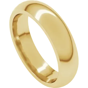 14K Yellow Gold Half Round Comfort Fit Band