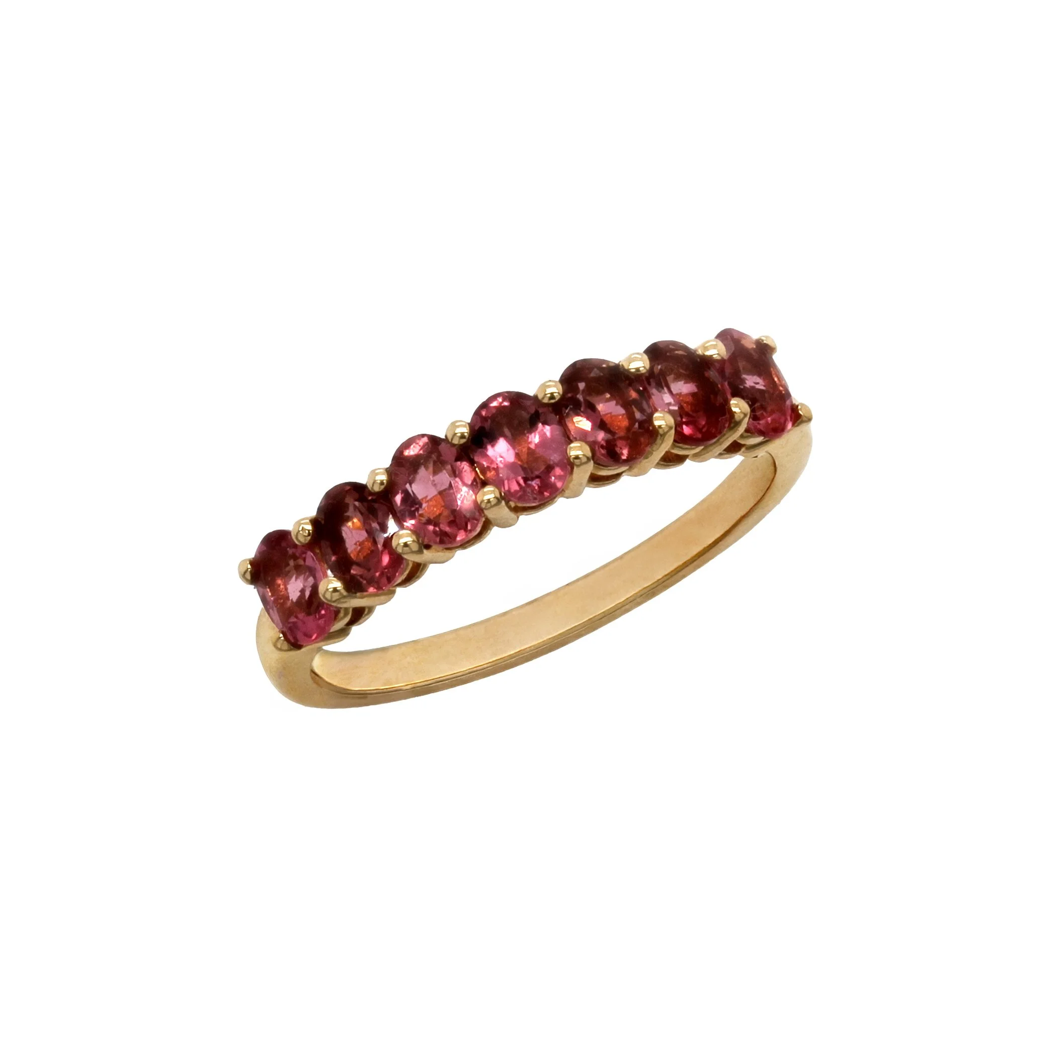 Pink Tourmaline 7 Stone Ring