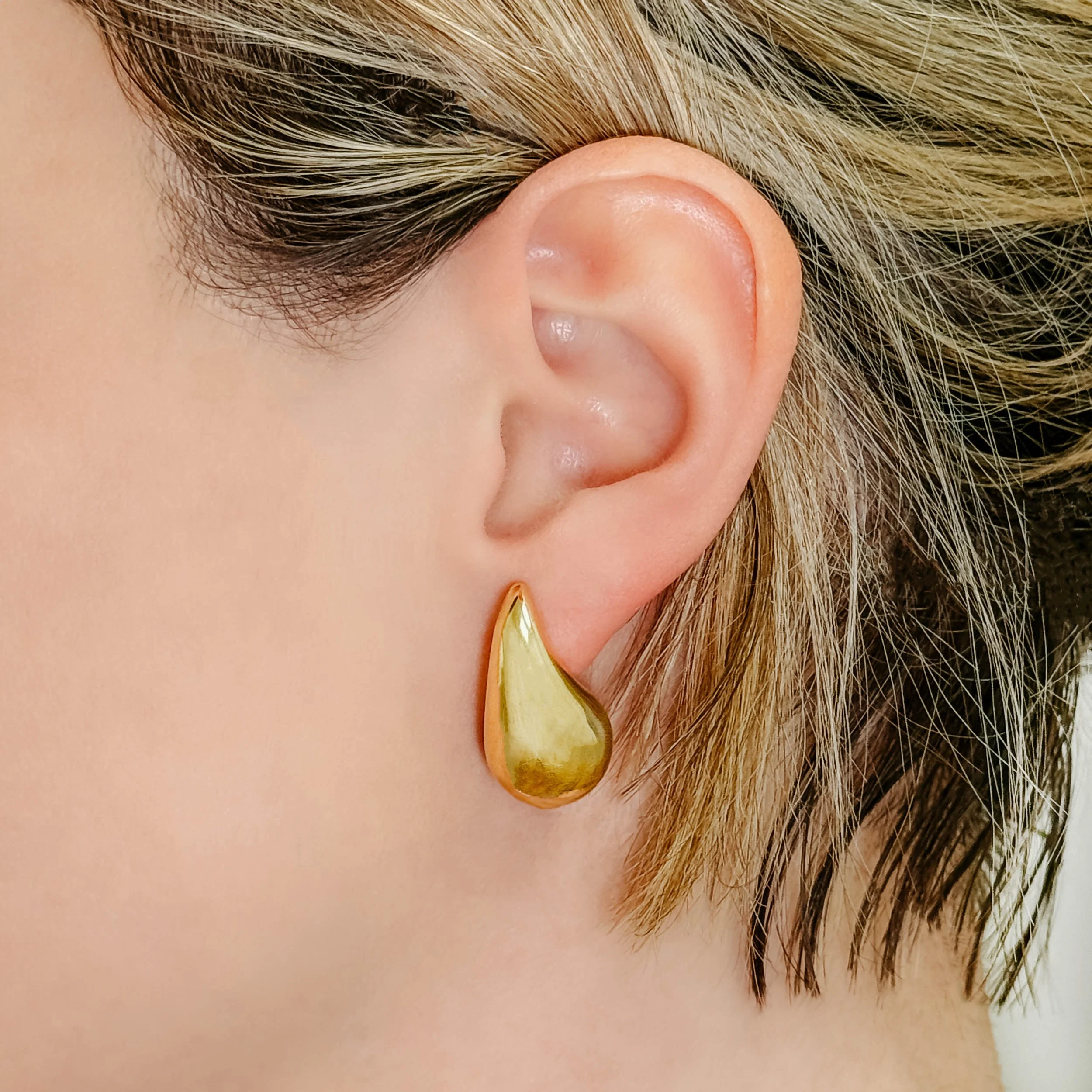 Large Yellow Gold Teardrop Earrings — Croft & Stern Jewelry