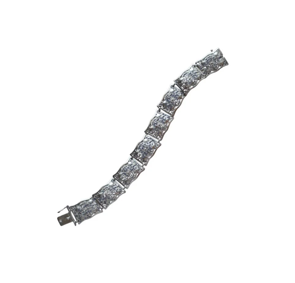 European 835 Silver Filigree Bracelet — Croft Stern Jewelry Designs