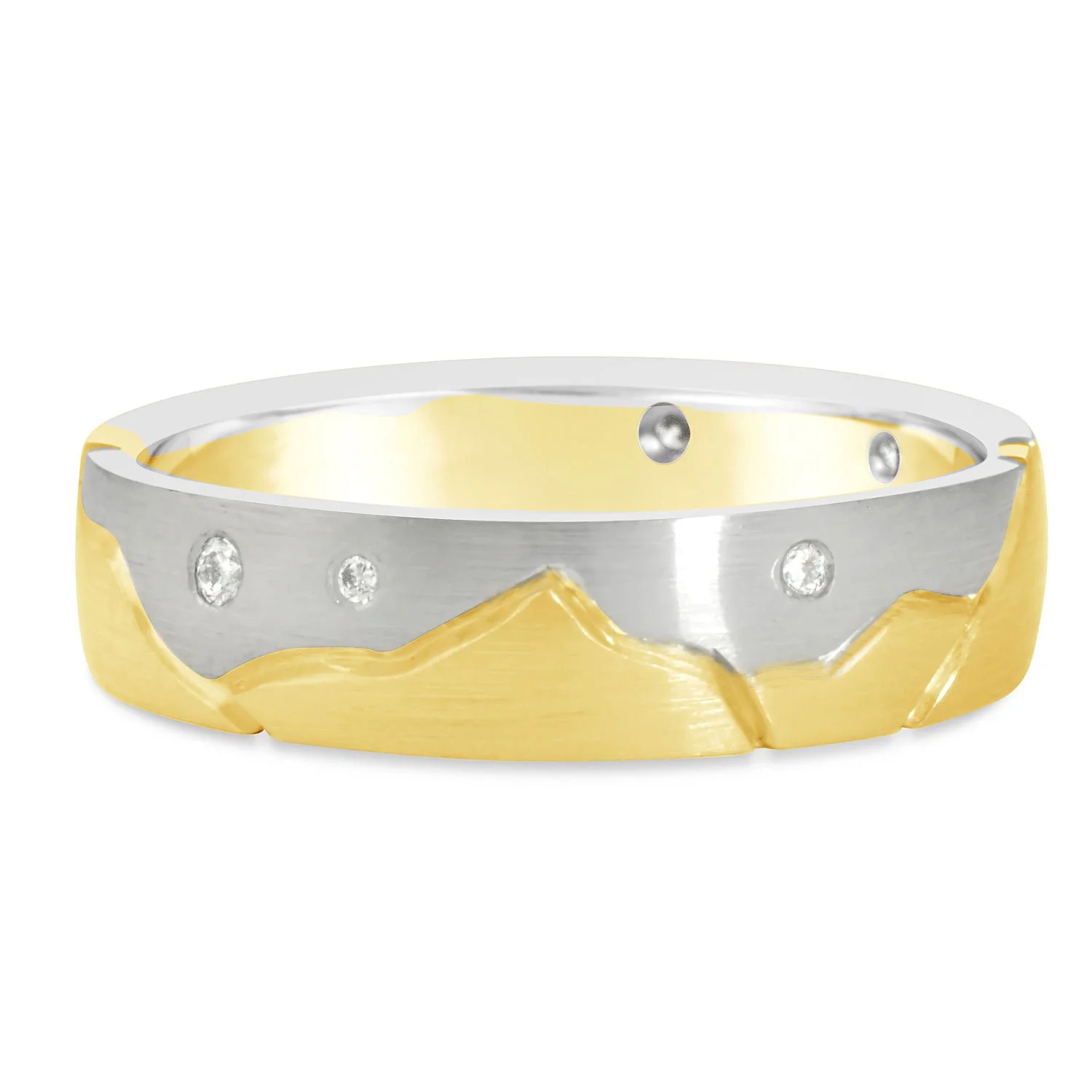 Two Tone and Diamond Men's Band — Croft & Stern Jewelry Designs