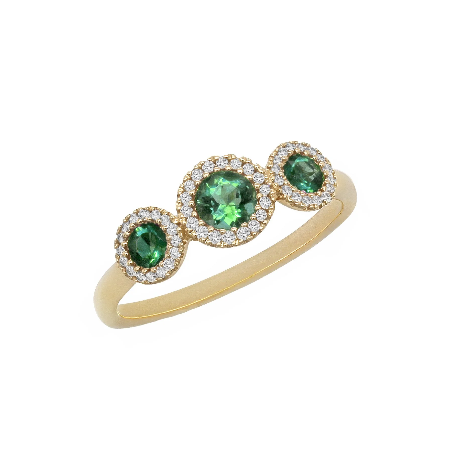 Emerald 3 Stone Ring
