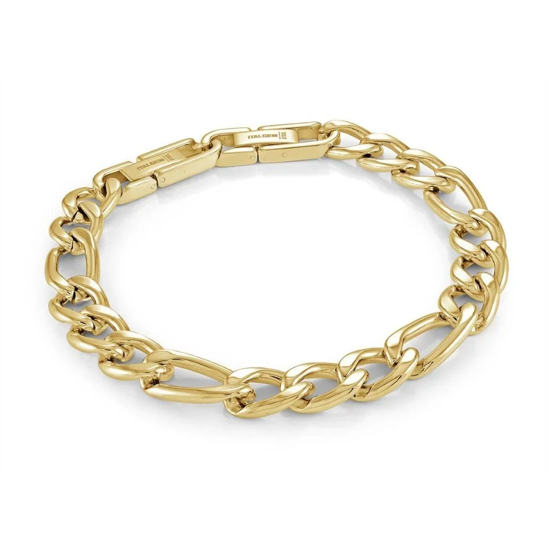 9.5mm Gold Tone Figaro Link Bracelet