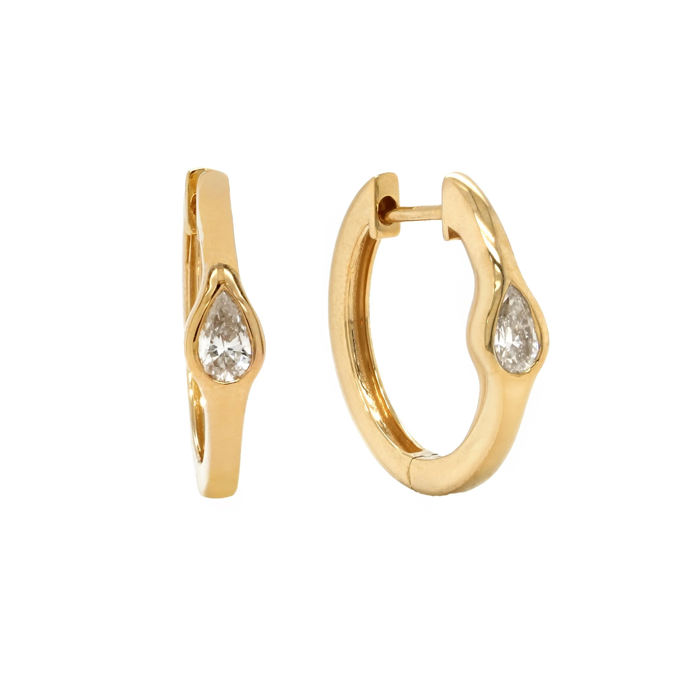 Pear Diamond Hoop Earrings
