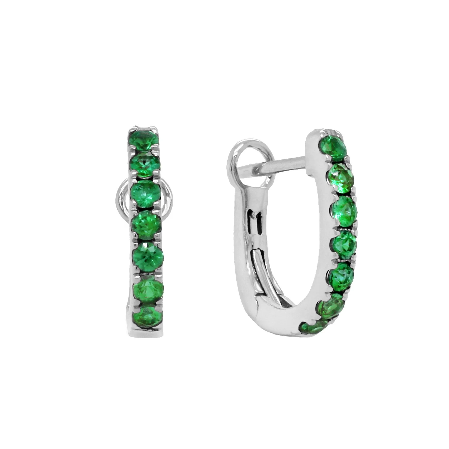 Emerald Huggie Earrings