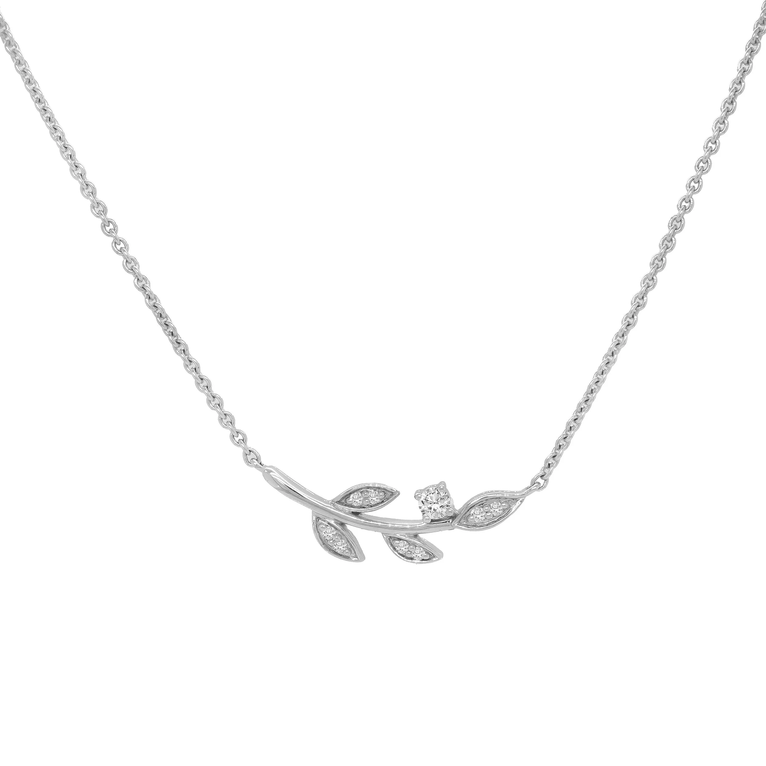 Diamond Leaf Pendant