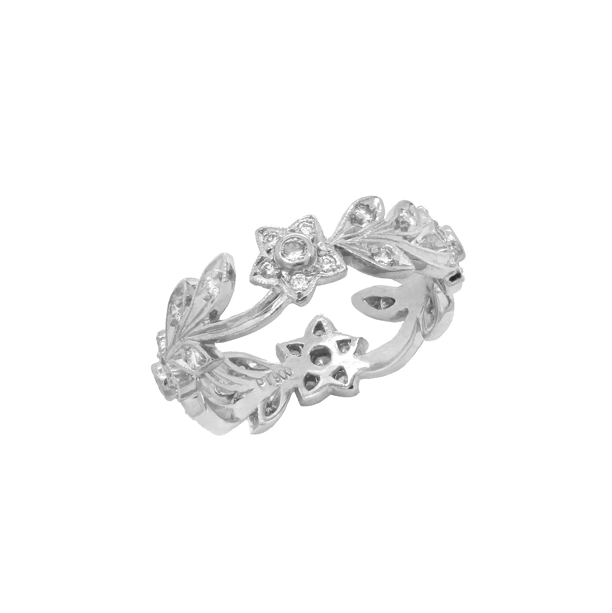 Platinum Jack Kelege Floral Diamond Eternity Ring