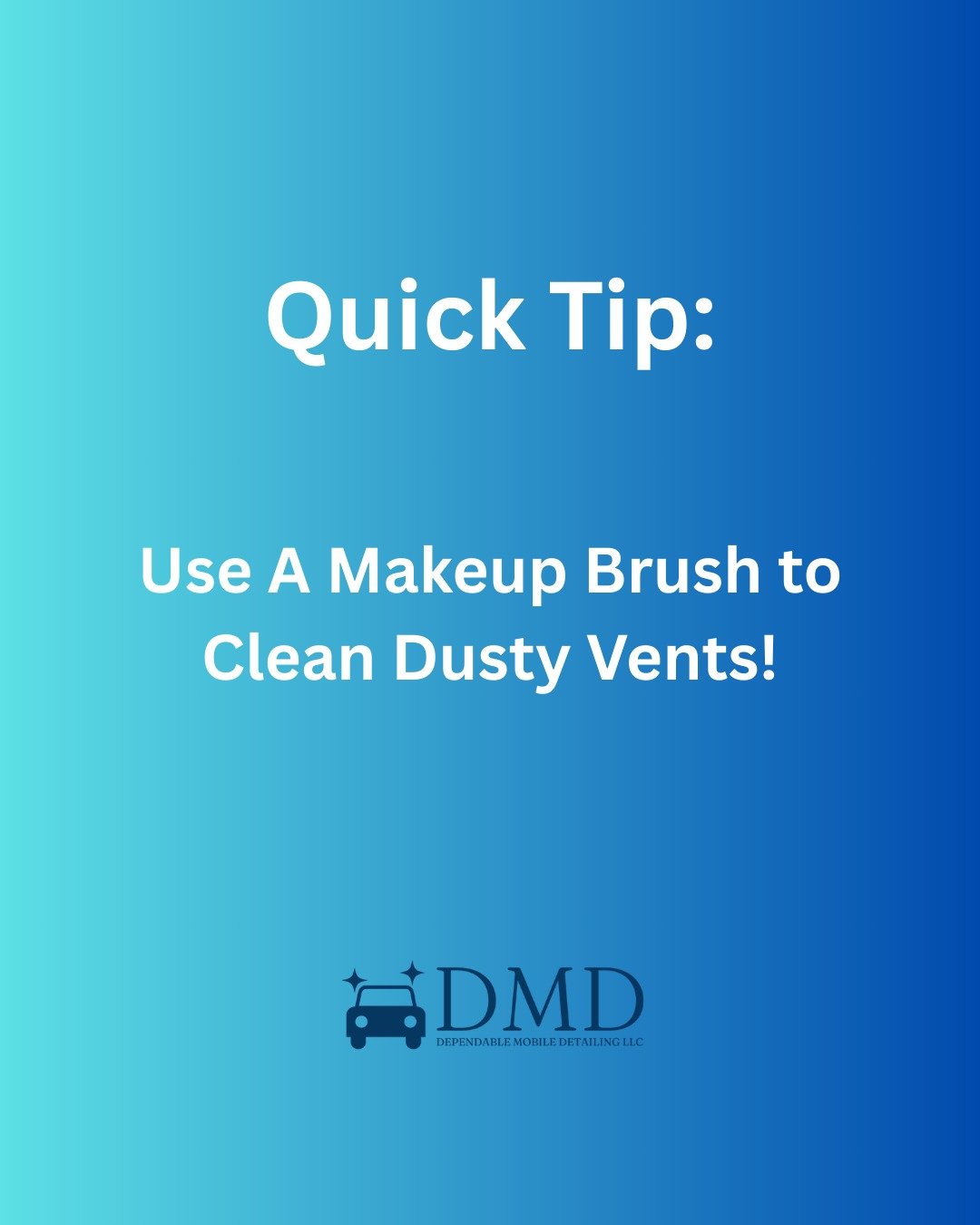 Quick Tip Tuesday: A soft makeup brush (or small detailing brush) is perfect for dusting air vents and buttons. You’ll be surprised how much cleaner your dashboard looks when the little spots are taken care of!