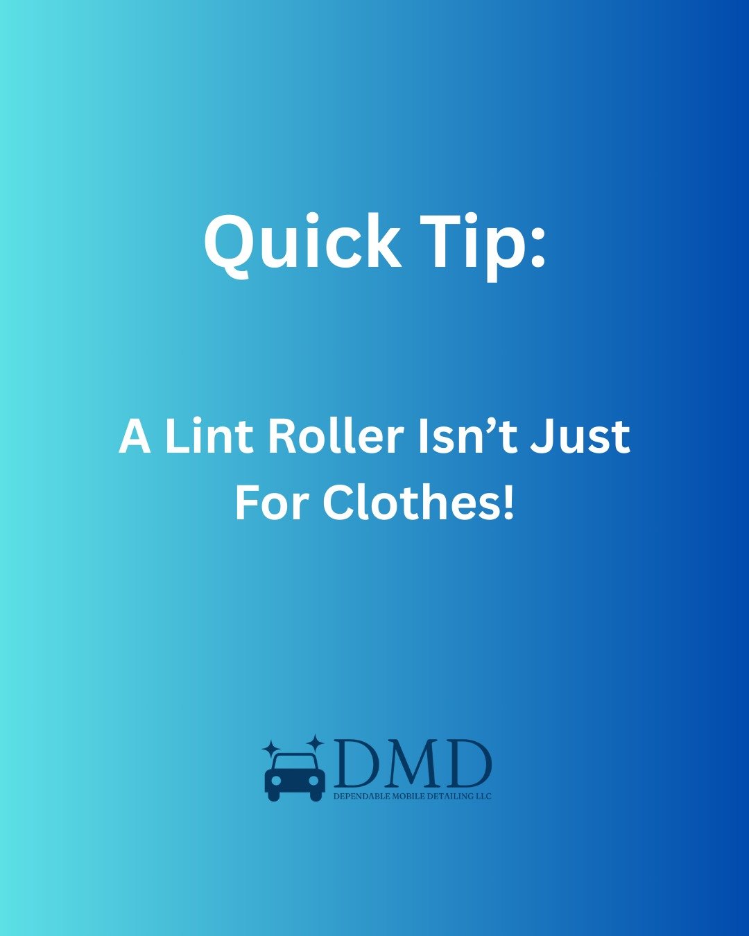 Quick Tip Tuesday: Use a lint roller to grab pet hair and crumbs off fabric seats, floor mats, and even headliners. It’s one of the easiest tools to keep your interior looking sharp between full details.