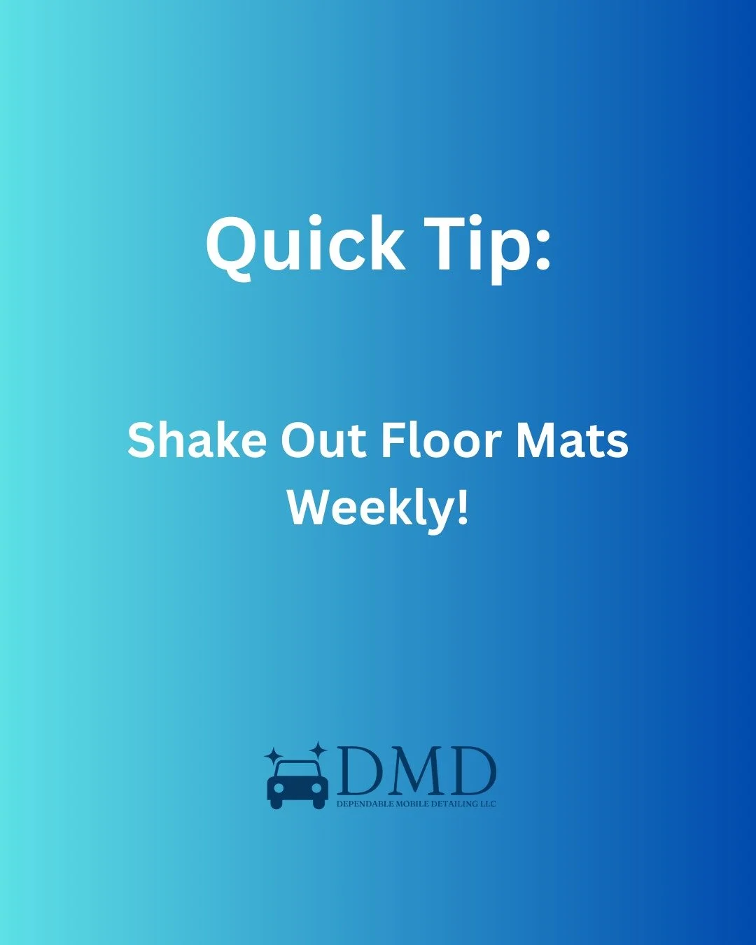 Quick Tip Tuesday: It takes 10 seconds to shake out your mats, and it makes your whole interior look cleaner. Dirt, rocks, and crumbs love to hide there&mdash;especially after outdoor adventures or work days.