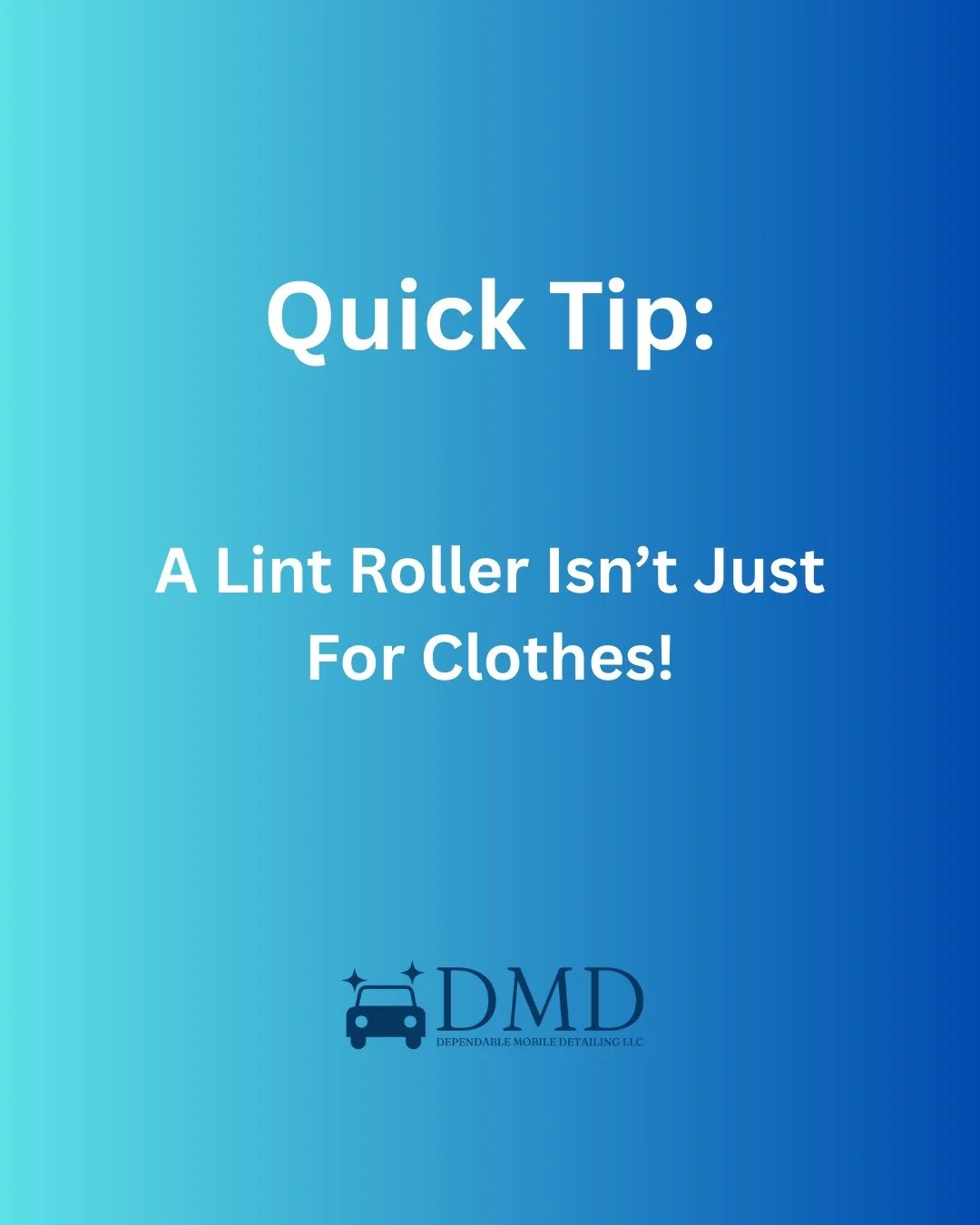 Quick Tip Tuesday: Use a lint roller to grab pet hair and crumbs off fabric seats, floor mats, and even headliners. It&rsquo;s one of the easiest tools to keep your interior looking sharp between full details.