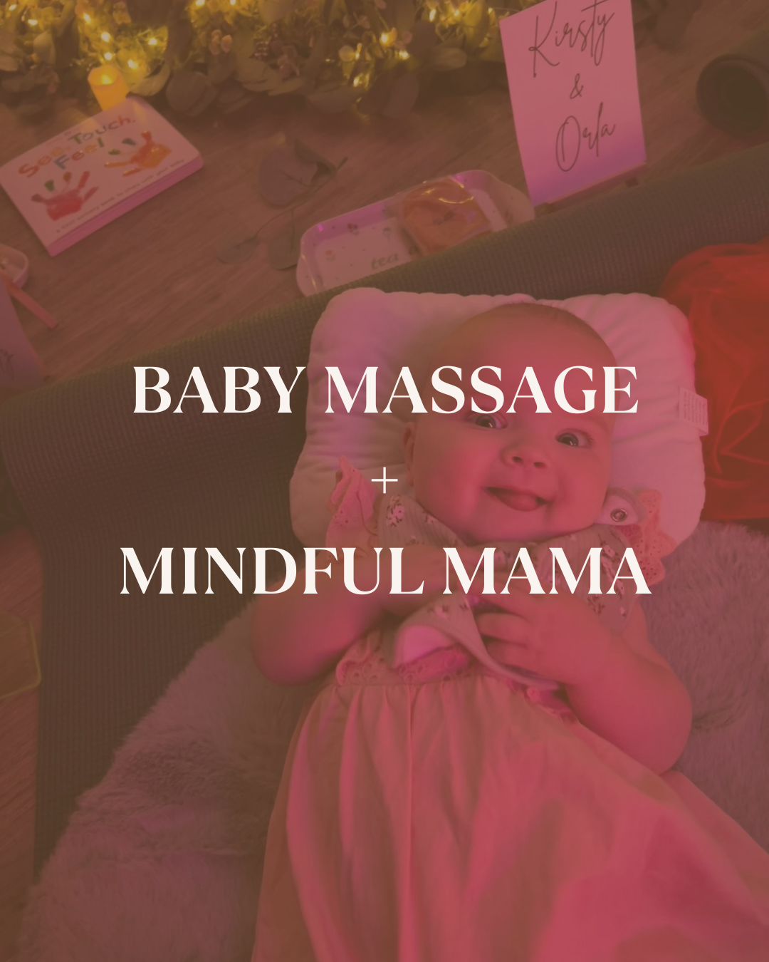 A baby at baby massage class in tynemouth