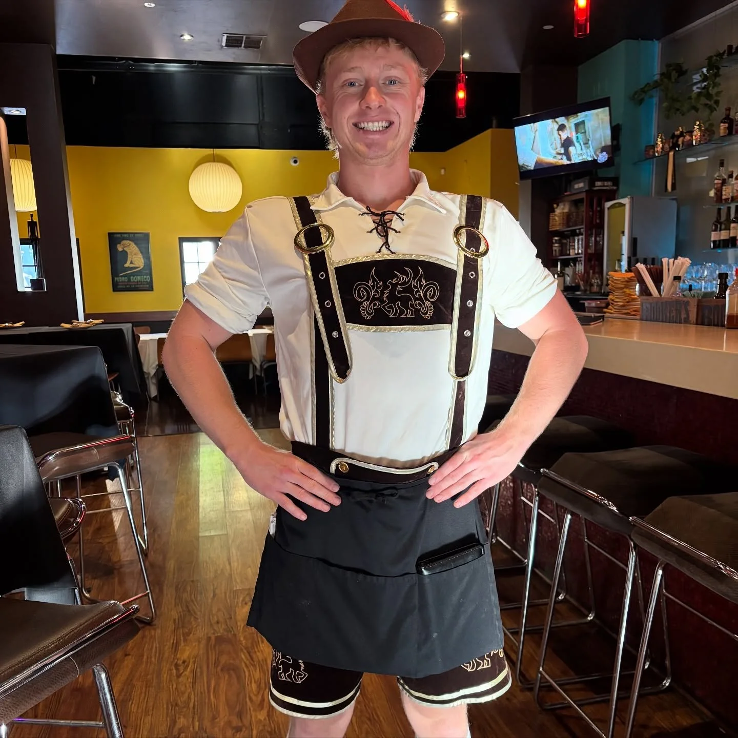 our team embraced the spooky vibes for halloween! 🎃congratulations to luke who won our costume contest, dressed in lederhosen 🍺