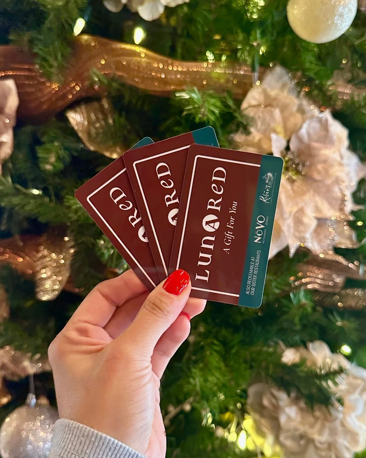 give the gift of good food and holiday cheer 🎁✨
luna red gift cards can be enjoyed here or at our sister restaurants, @novorestaurant and @robinsrestaurant.