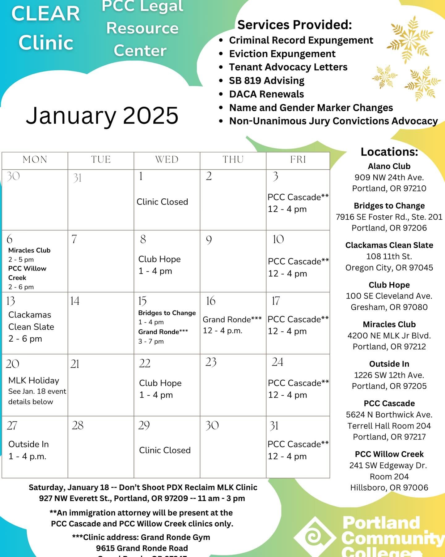 New year new calendar! Come get your record expunged!