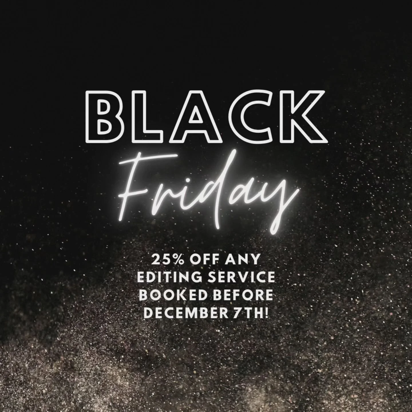 Get 25% off any editing service (including packages) booked today through December 6th!

✨️ You can schedule your edit for later in 2025. You just need to book it before December 7th! ✨️

#blackfriday #smallbusiness #bookediting #writingtips #selfpub