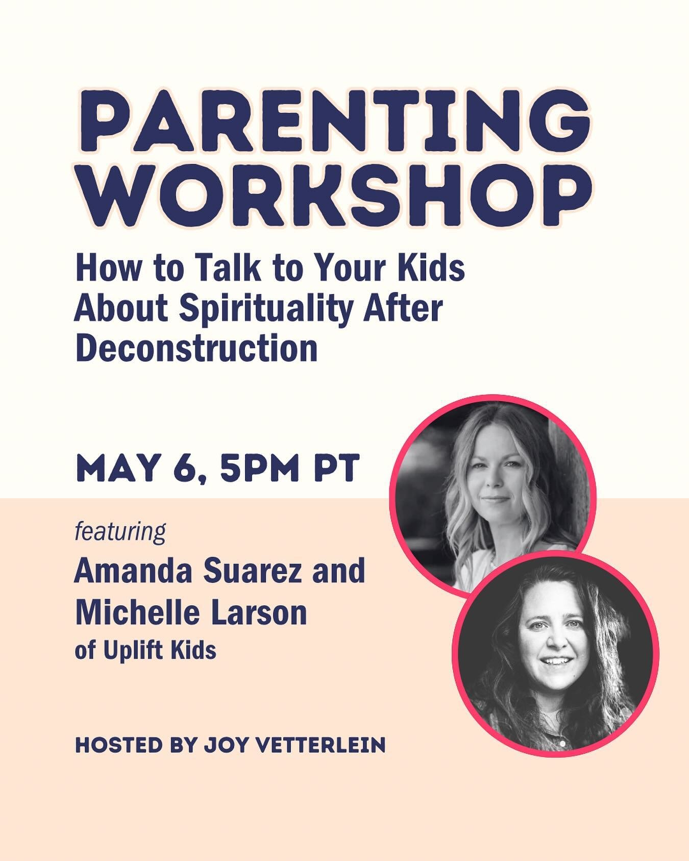 Calling all parents wondering how to nurture your kids&rsquo; spirituality!!!

I&rsquo;m so excited to host this panel convo workshop with two women who have dug deep into the science, research and best practices for nurturing meaningful spirituality