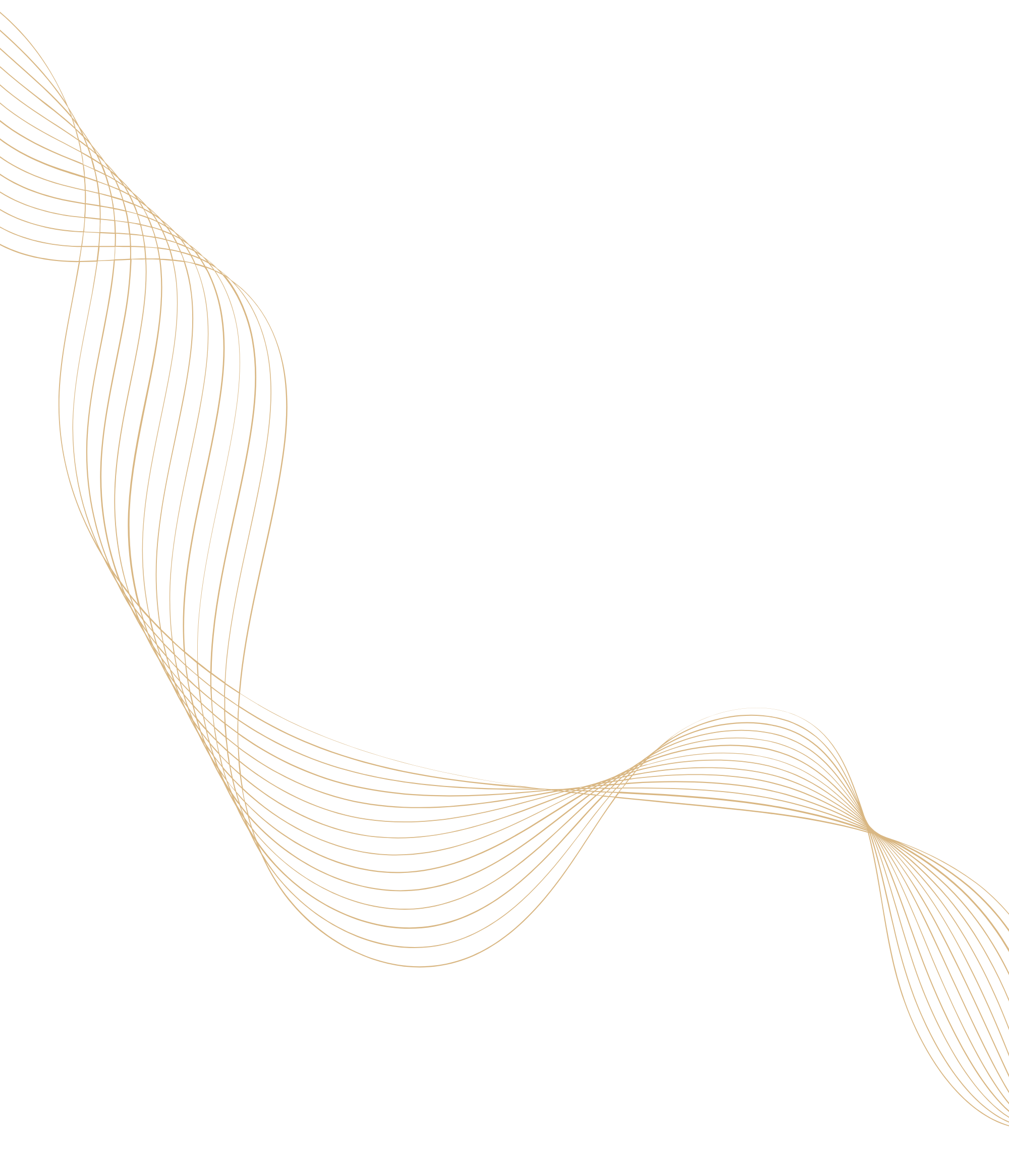 Black background with gold curved lines creating a wave-like pattern.