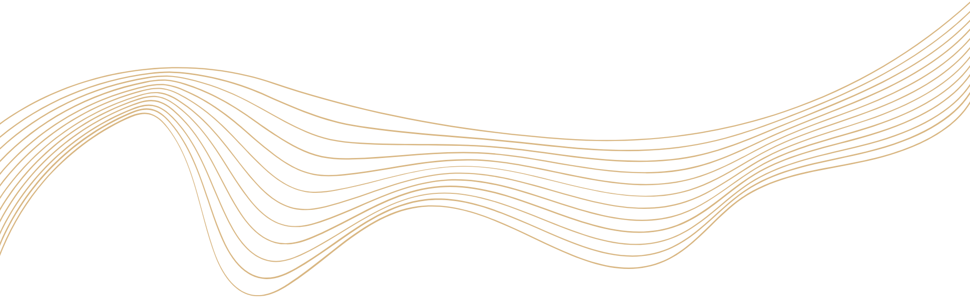 Multiple thin, beige wavy lines on a black background, creating an abstract, flowing pattern.