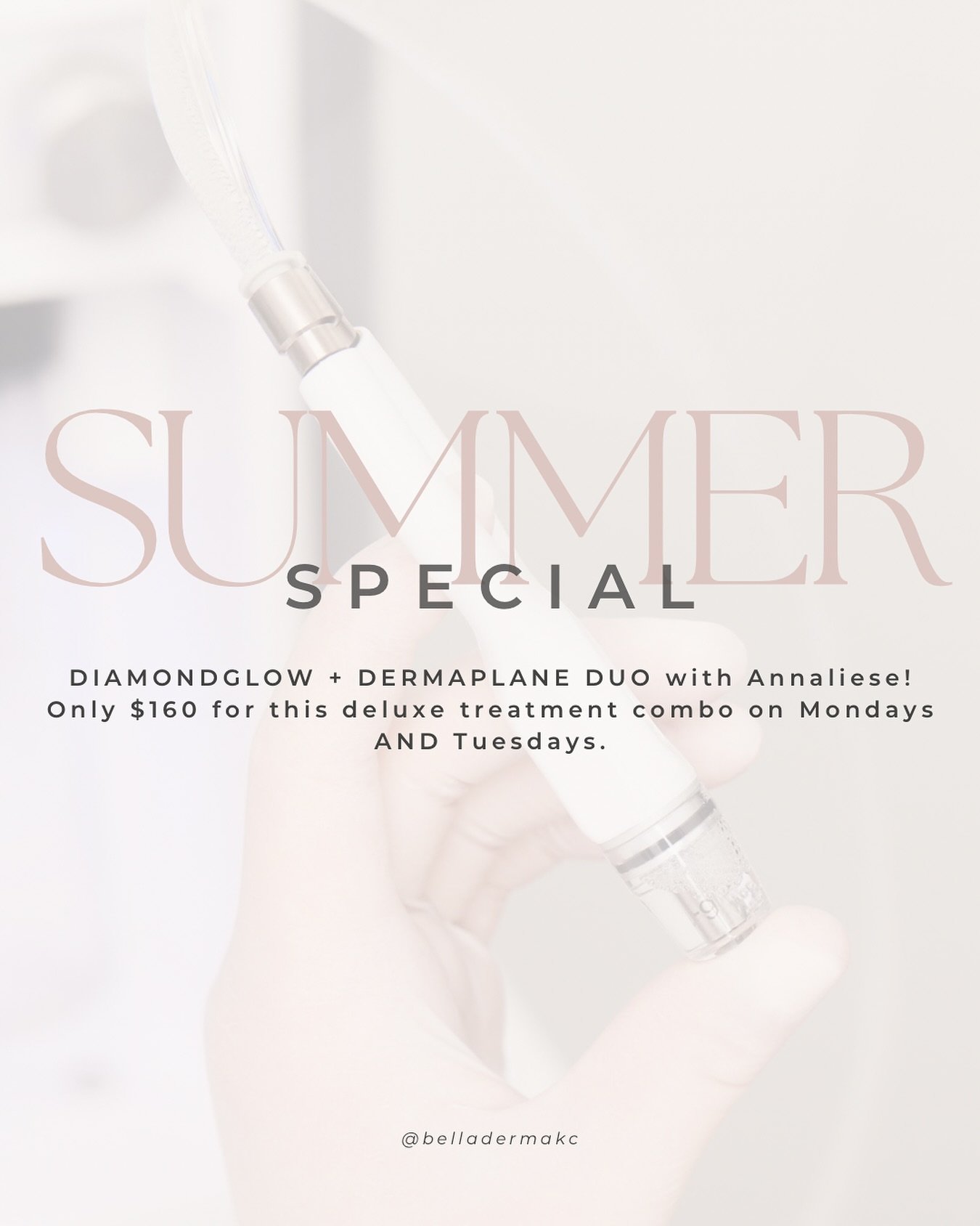 Incase you missed it, we’re bringing back a FAV! Only $160 for this deluxe treatment combo on both Mondays AND Tuesdays π€©
#summer #summerspecial #medspa #diamondglow #facial #esthetician #kc #kcmo