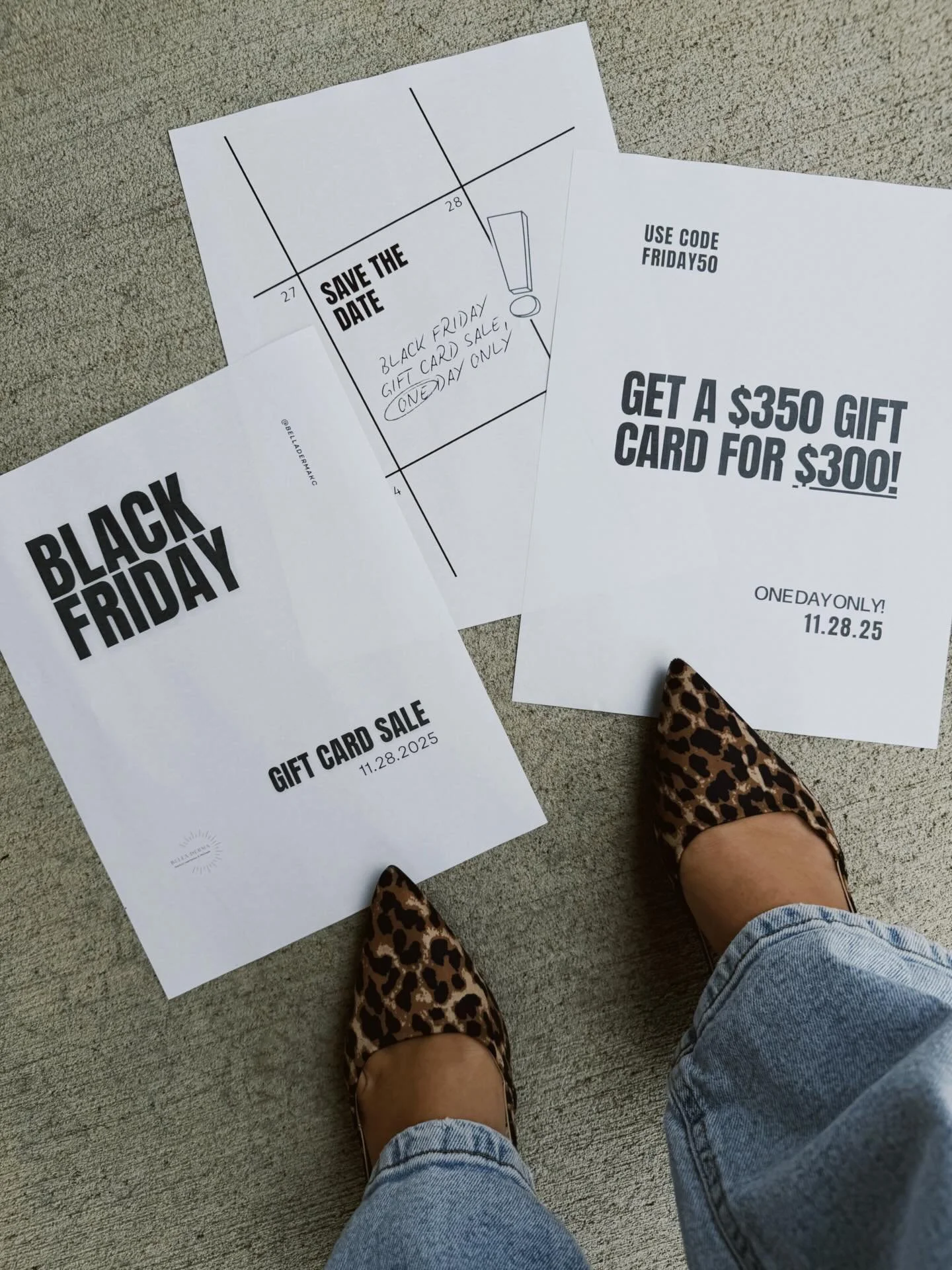 We&rsquo;re extending our Black Friday gift card sale!!! Purchase your gift cards by 11:59pm tonight (11/29) 🙌🏼✨

USE CODE: FRIDAY50

Get a free $50 when you purchase a $300 gift card. These make amazing Christmas gifts for loved ones&mdash;or the 