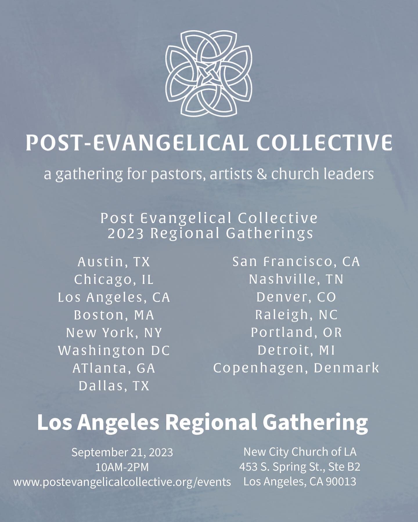 For the last two years, we&rsquo;ve gathered post-evangelical pastors, artists, and other church leaders and stake holders for a national gathering to learn from one another, know we&rsquo;re not alone and to be a part of one of the things the Spirit