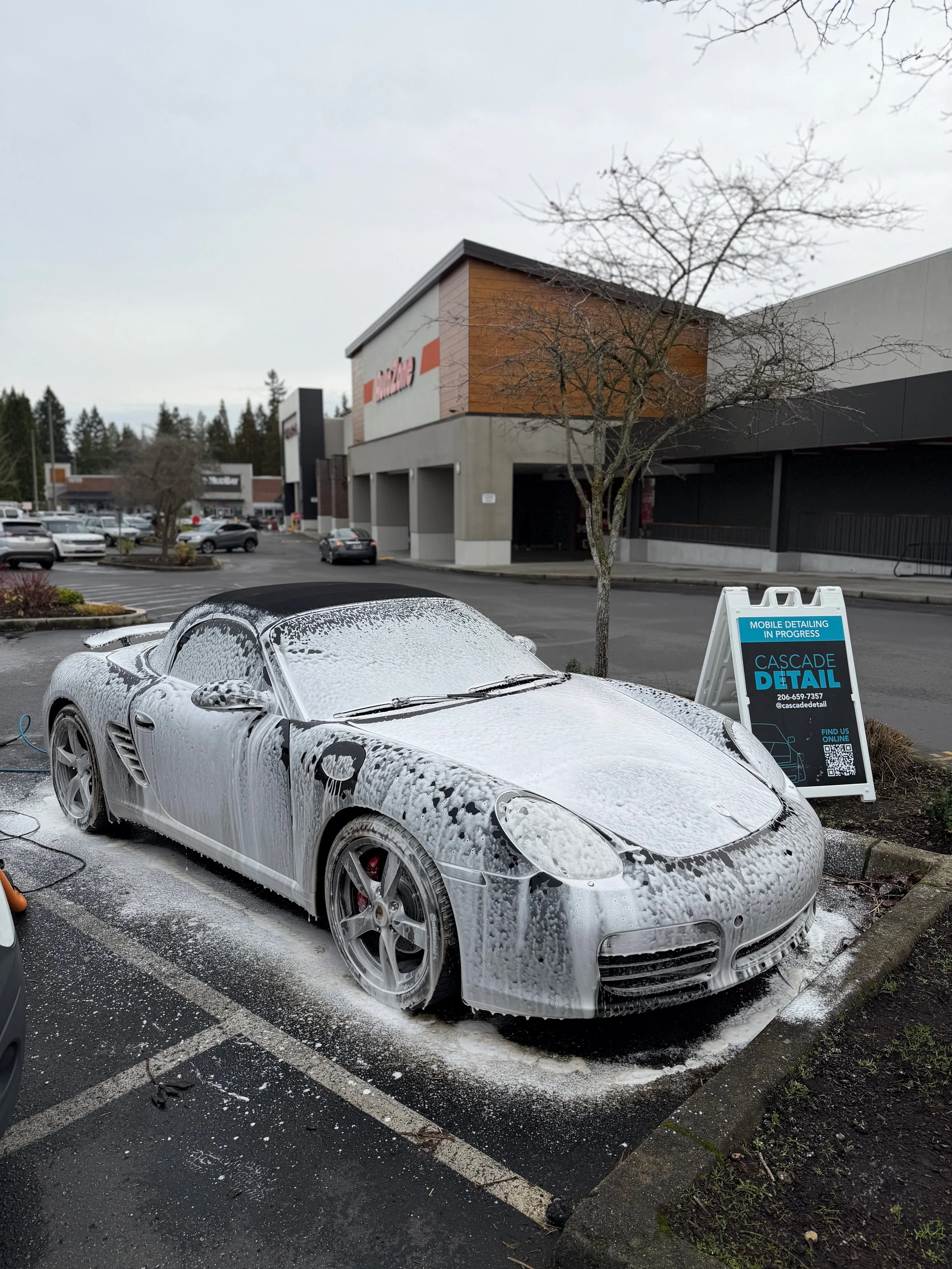 Mobile Detialing a Porsche Boxter S in Seattle WA