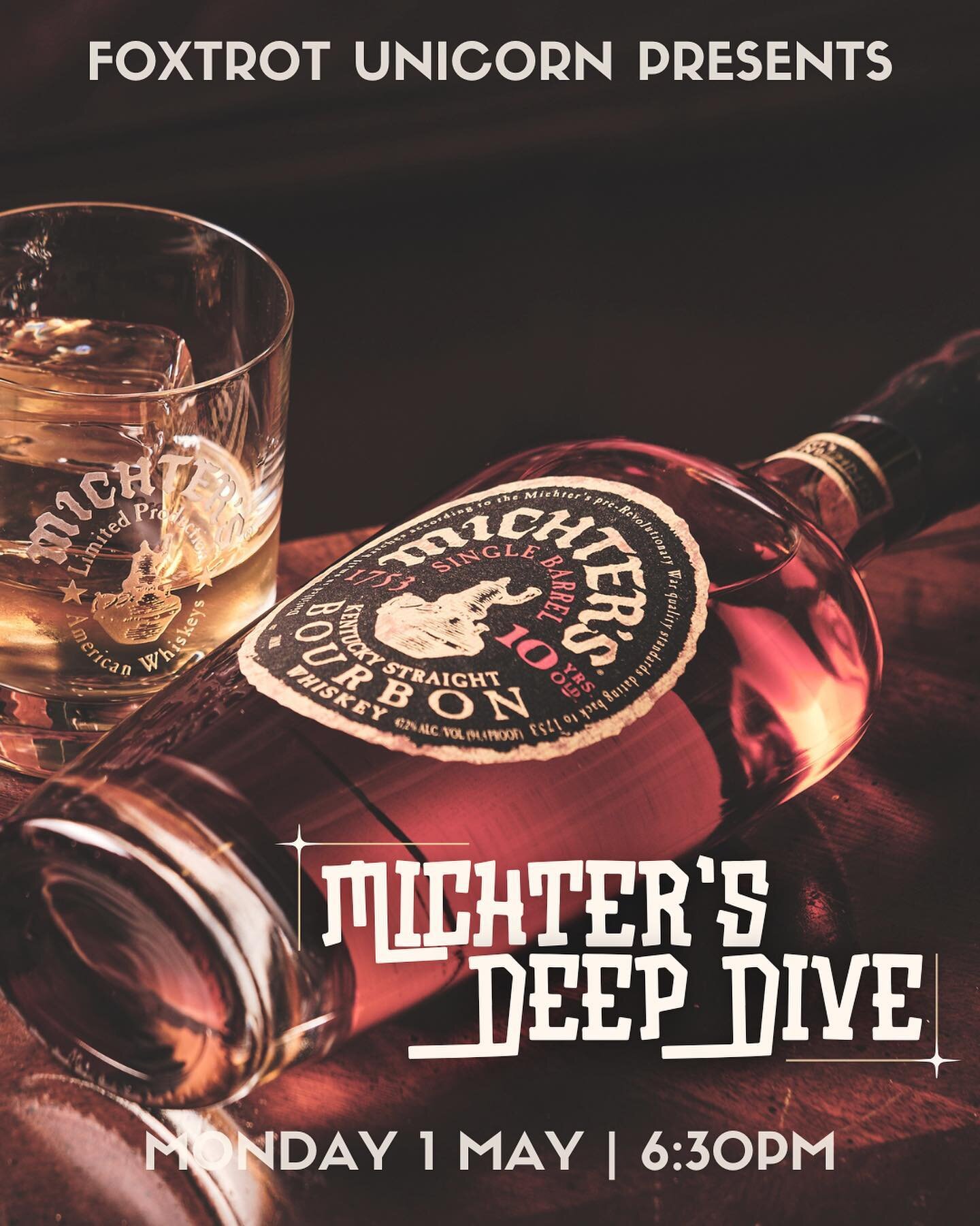 Join us on Monday 1 May as we take a deep dive into America's finest, @michterswhiskey.

You&rsquo;ll enjoy a rye cocktail on arrival before a tasting of four Michter&rsquo;s expressions - including one of the only bottles of Michter&rsquo;s 20 Year 