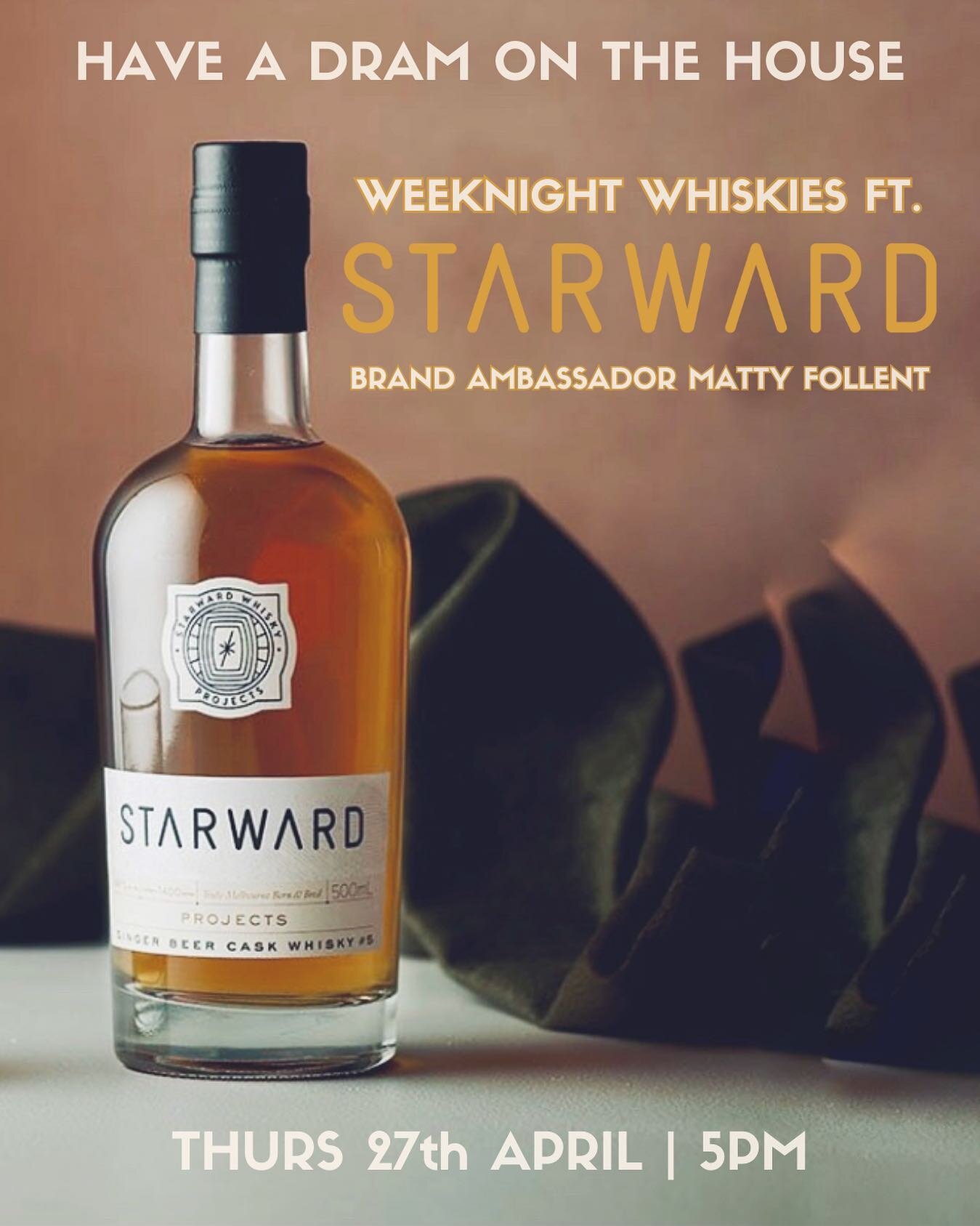 Come on down to Foxtrot Unicorn for a coupla' cheeky midweek drams, courtesy of our good friends at Starward Whisky, the World's Most Awarded Distillery at the iconic San Francisco World Spirit Competition 2022.

Brand Ambassador Matty Follent will b