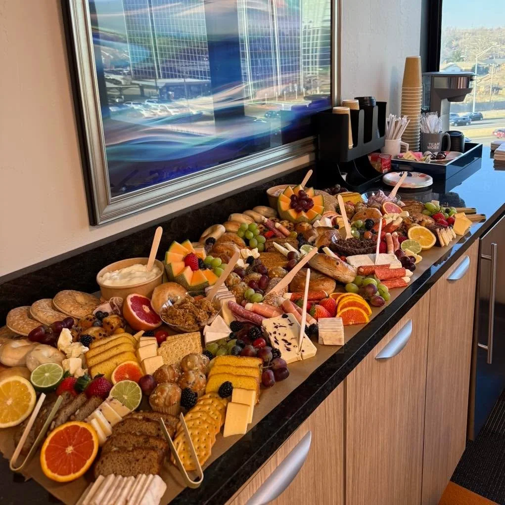 You should have seen the faces of some coworkers when they came to their weekly morning meeting when they were greeted with this spread! Charcuterie really makes people happy-what can I say!