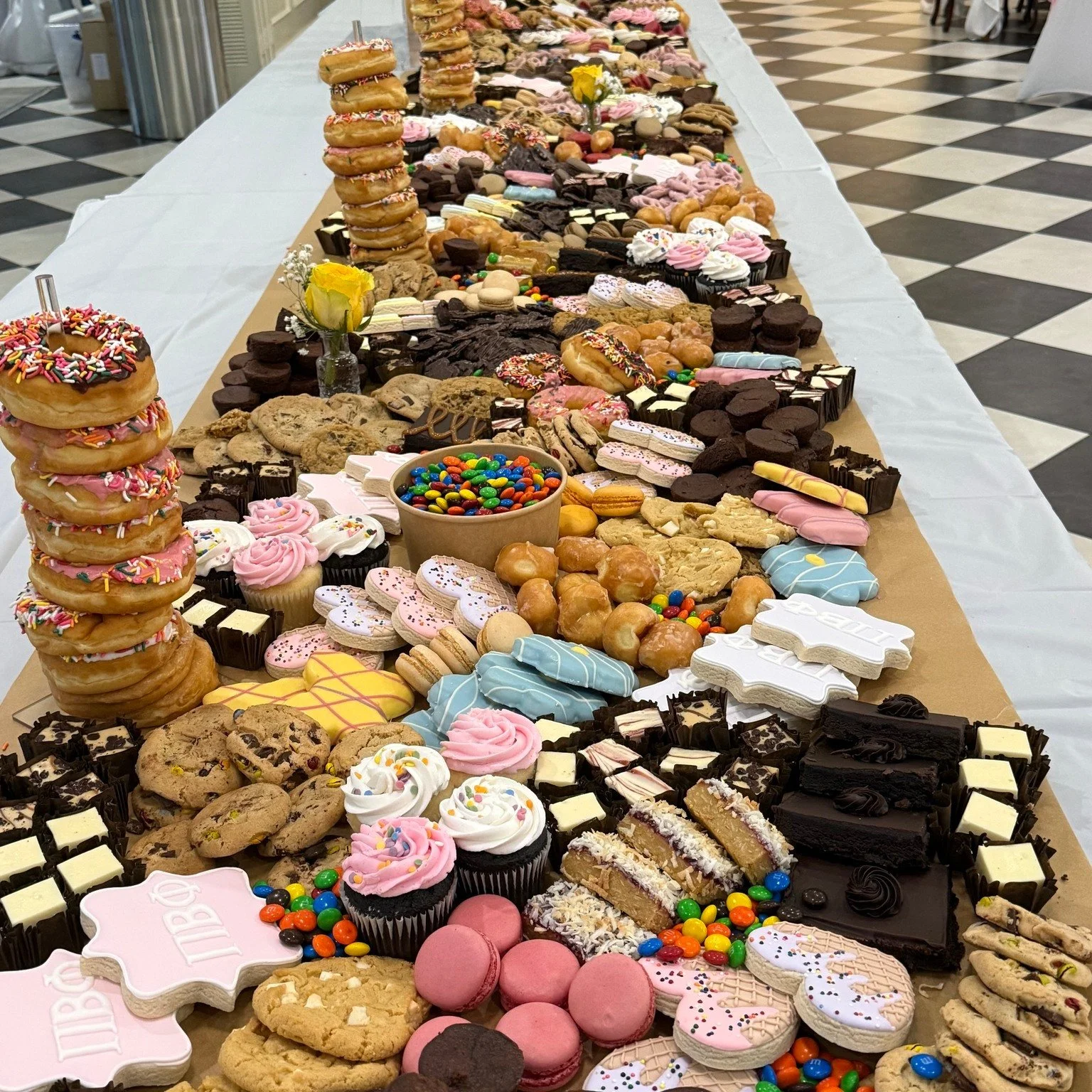 Dessert board for 500 guests at family weekend at OU Pi Phi! Charcuterie isn't just cheese and meat!