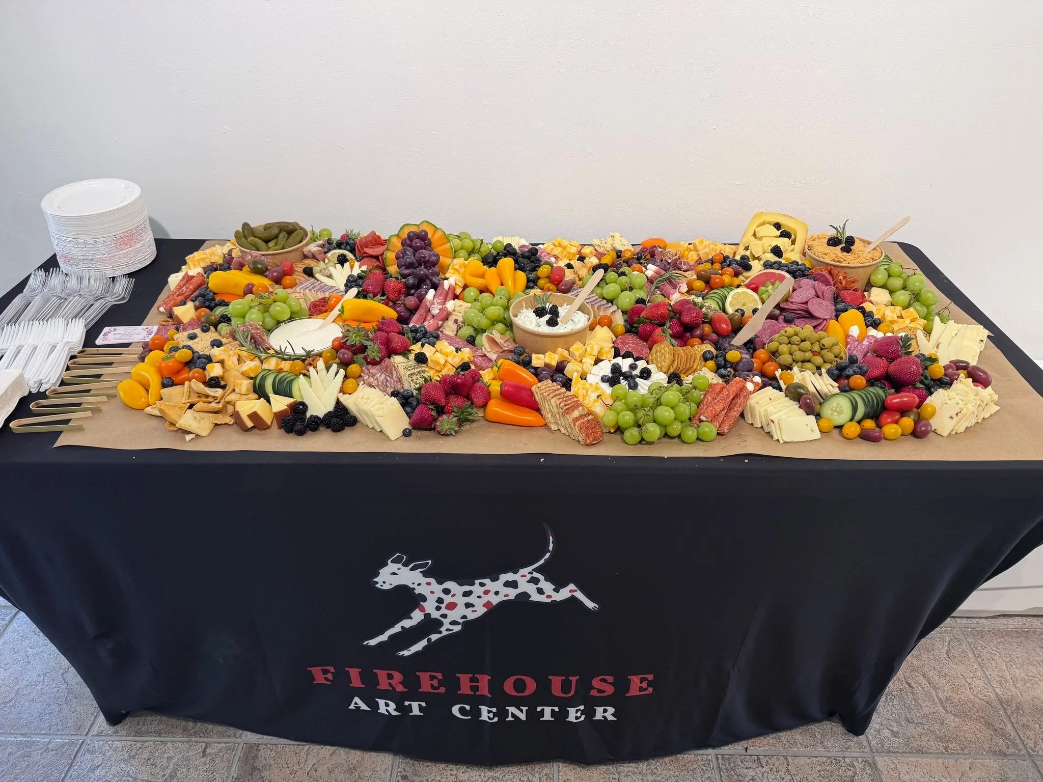 A art showcase evening at Firehouse Art Center in Norman! Beautiful clay art + beautiful foods is a win!