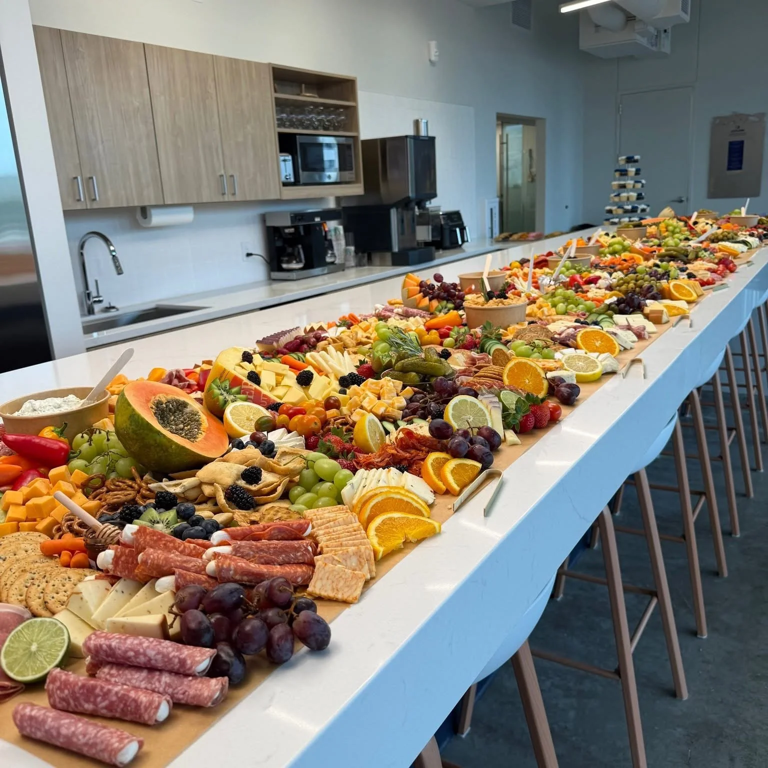 charcuterie  board in an office