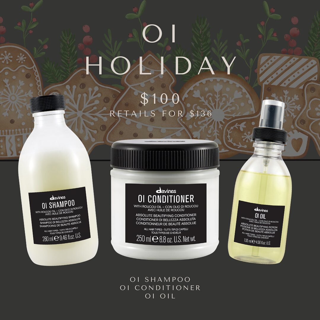 Davines Holiday Boxes have arrived and make the perfect Christmas gift! Swipe to see what we have available in store and come by anytime to purchase your favorite! 

We are also doing a special Holiday GIVEAWAY! For every holiday box purchased you wi