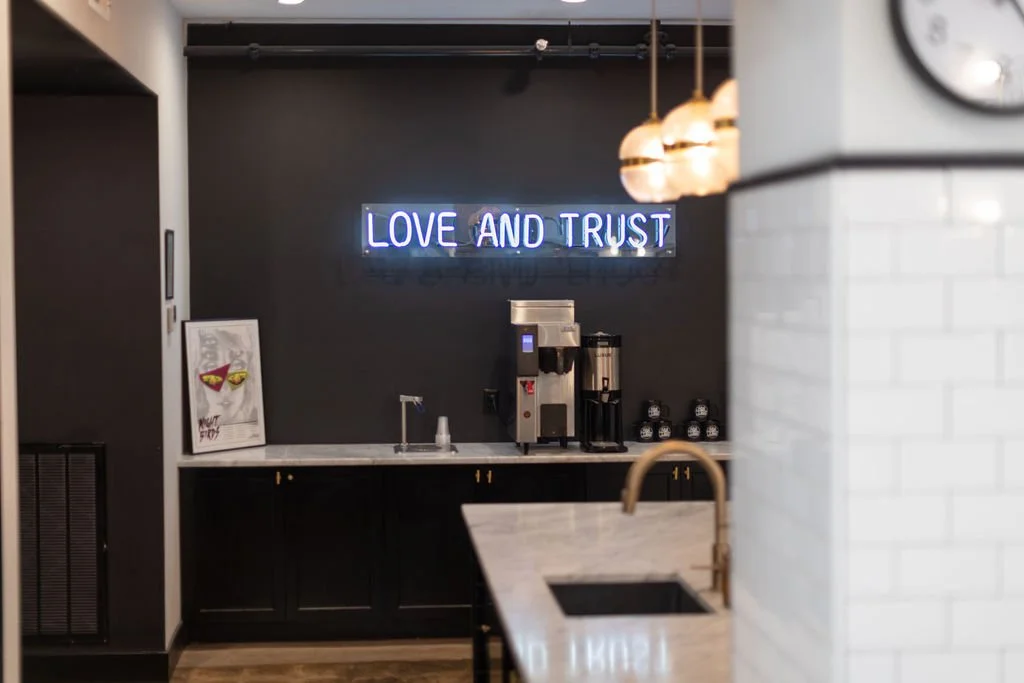 Architectural and interior photography of High Point Barbershop, capturing its modern design, vintage details, and the curated atmosphere that defines this Richmond grooming space. Shot with a focus on craftsmanship, light, and layout.